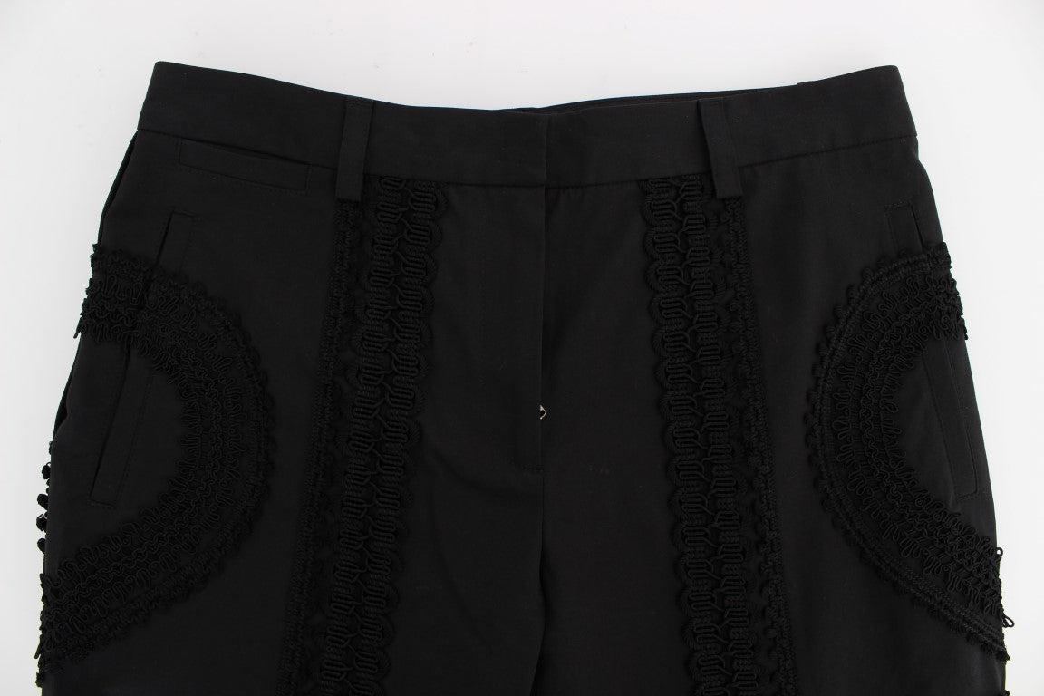 Dolce & Gabbana Black Cotton Stretch Capri Trousers-5