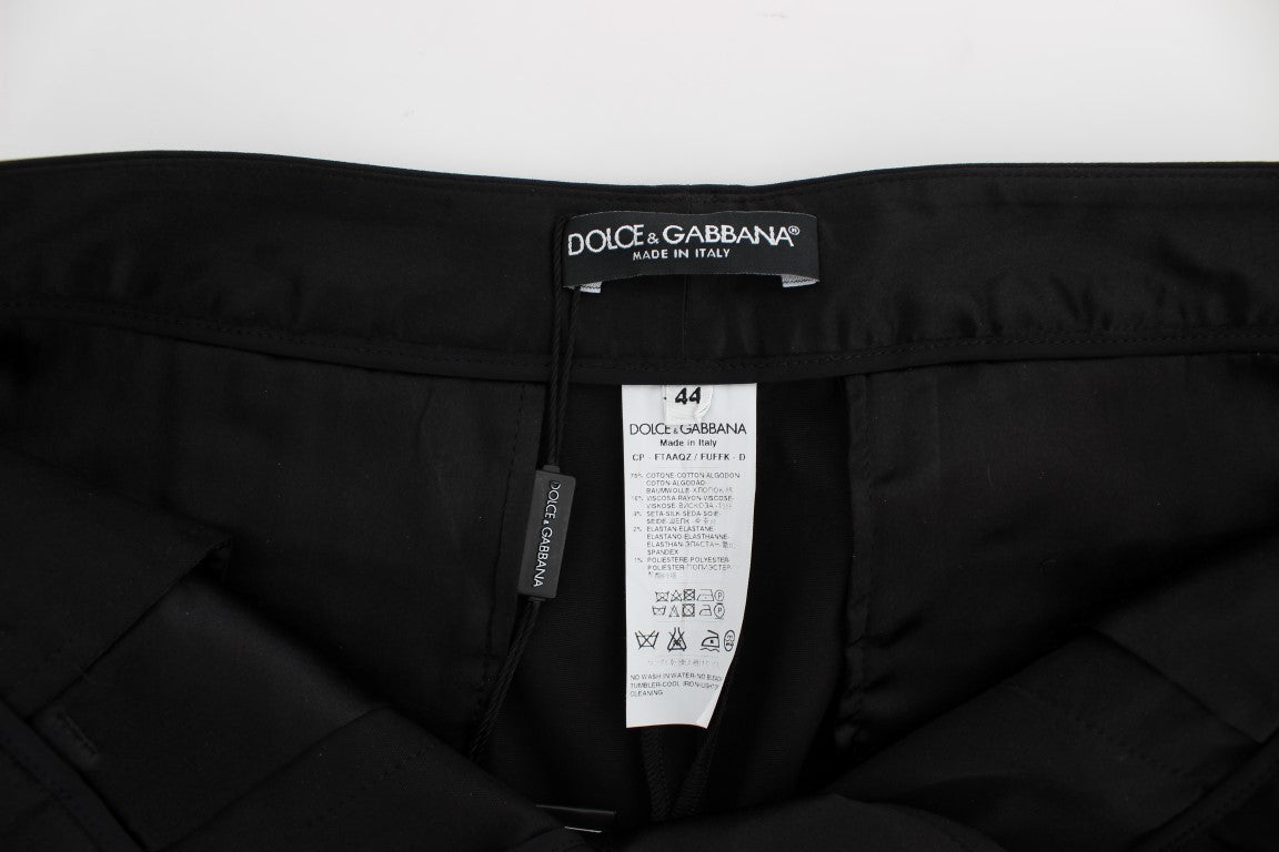 Dolce & Gabbana Black Cotton Stretch Capri Trousers-6