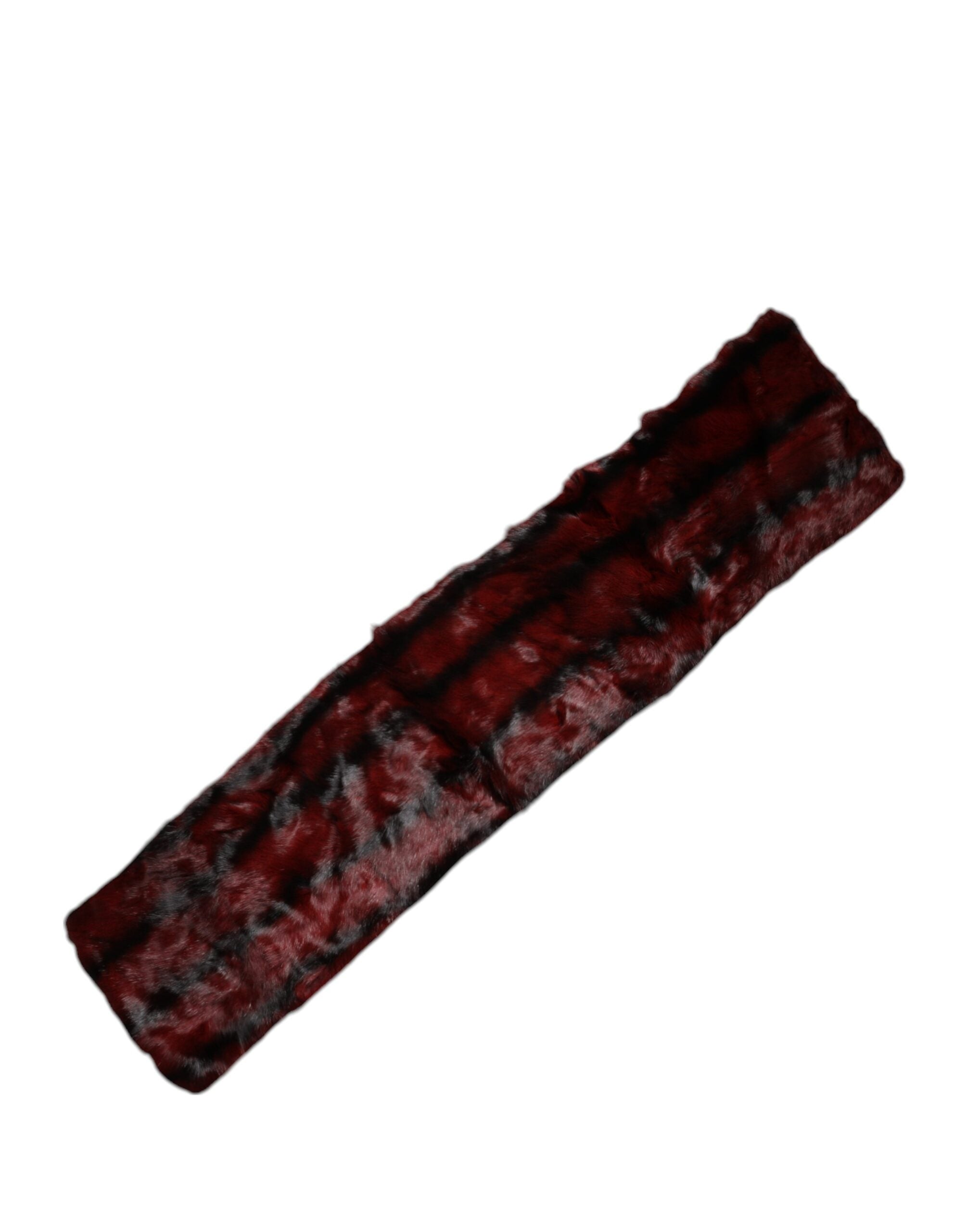 Dolce & Gabbana Schwarz Rot Gestreifter Pelz Schal Hals Wrap Schal-5