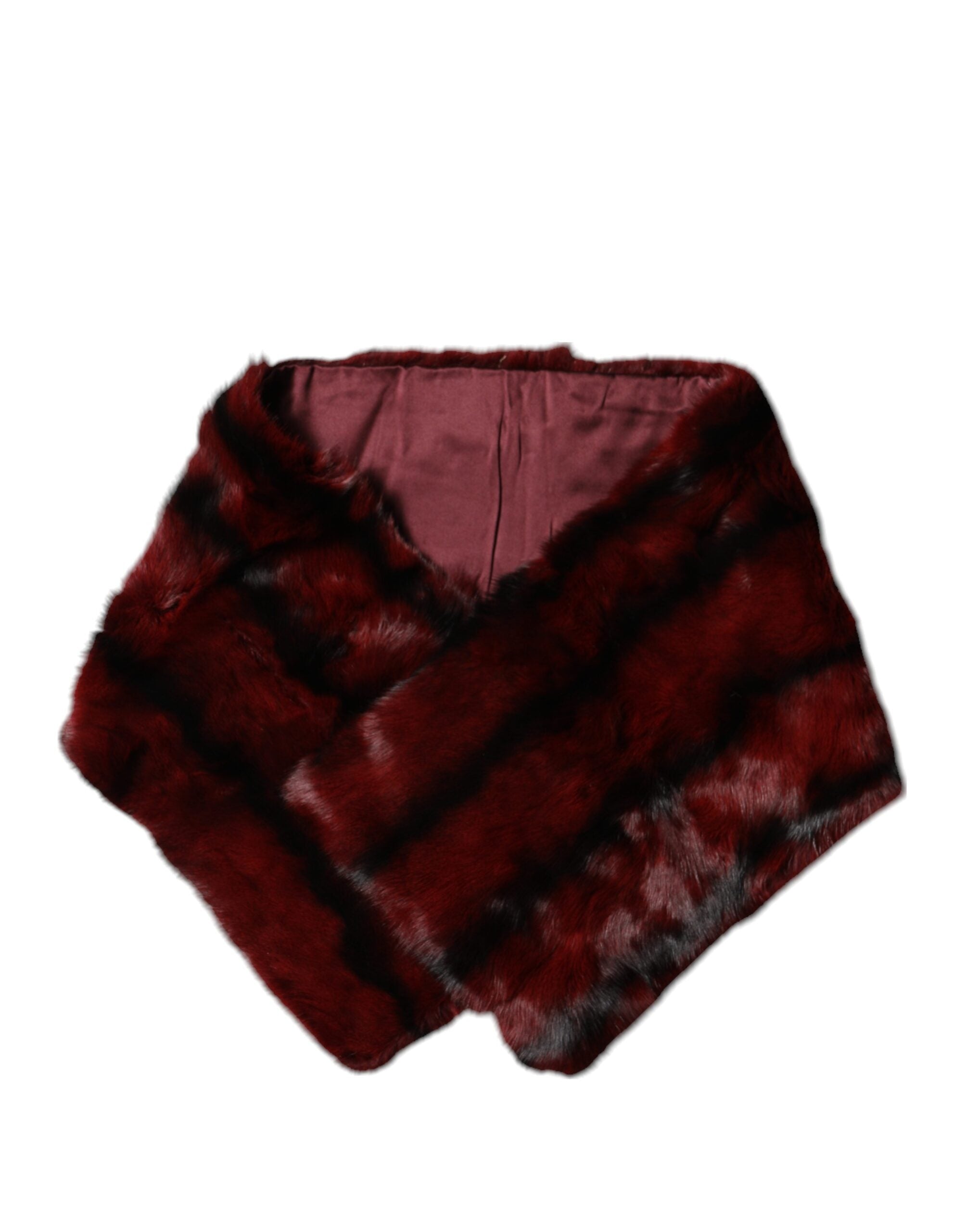 Dolce & Gabbana Schwarz Rot Gestreifter Pelz Schal Hals Wrap Schal-7