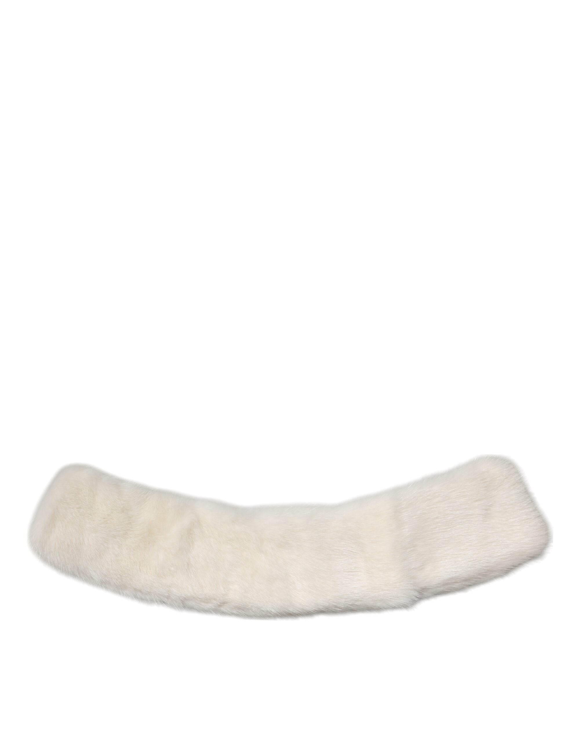 Dolce & Gabbana White Mink Fur Collar Women's Neck Wrap Scarf-1