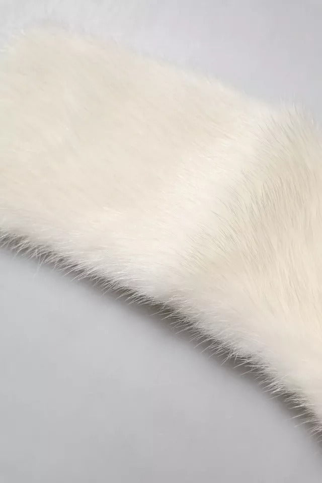 Dolce & Gabbana White Mink Fur Collar Women's Neck Wrap Scarf-2