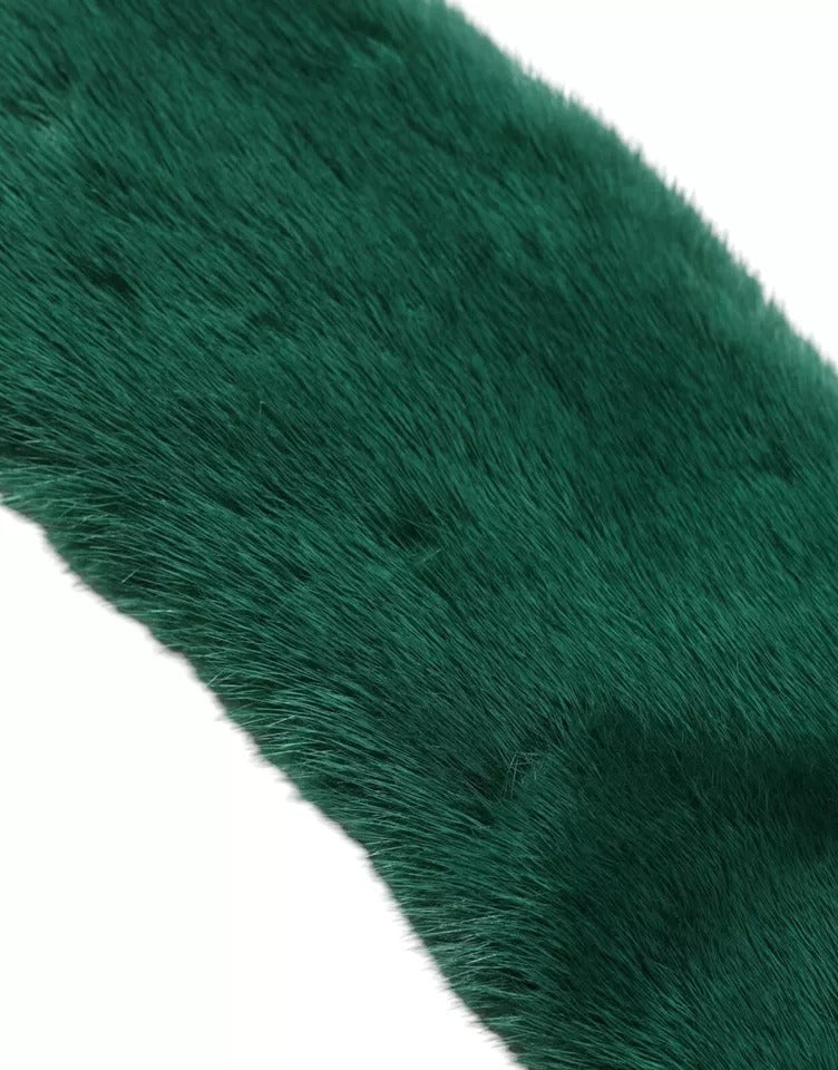 Dolce & Gabbana Grüner Nerz Pelz Kragen Frauen Hals Wrap Schal-4