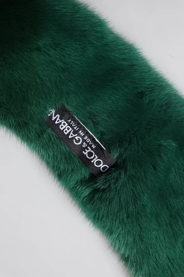 Dolce & Gabbana Grüner Nerz Pelz Kragen Frauen Hals Wrap Schal-5