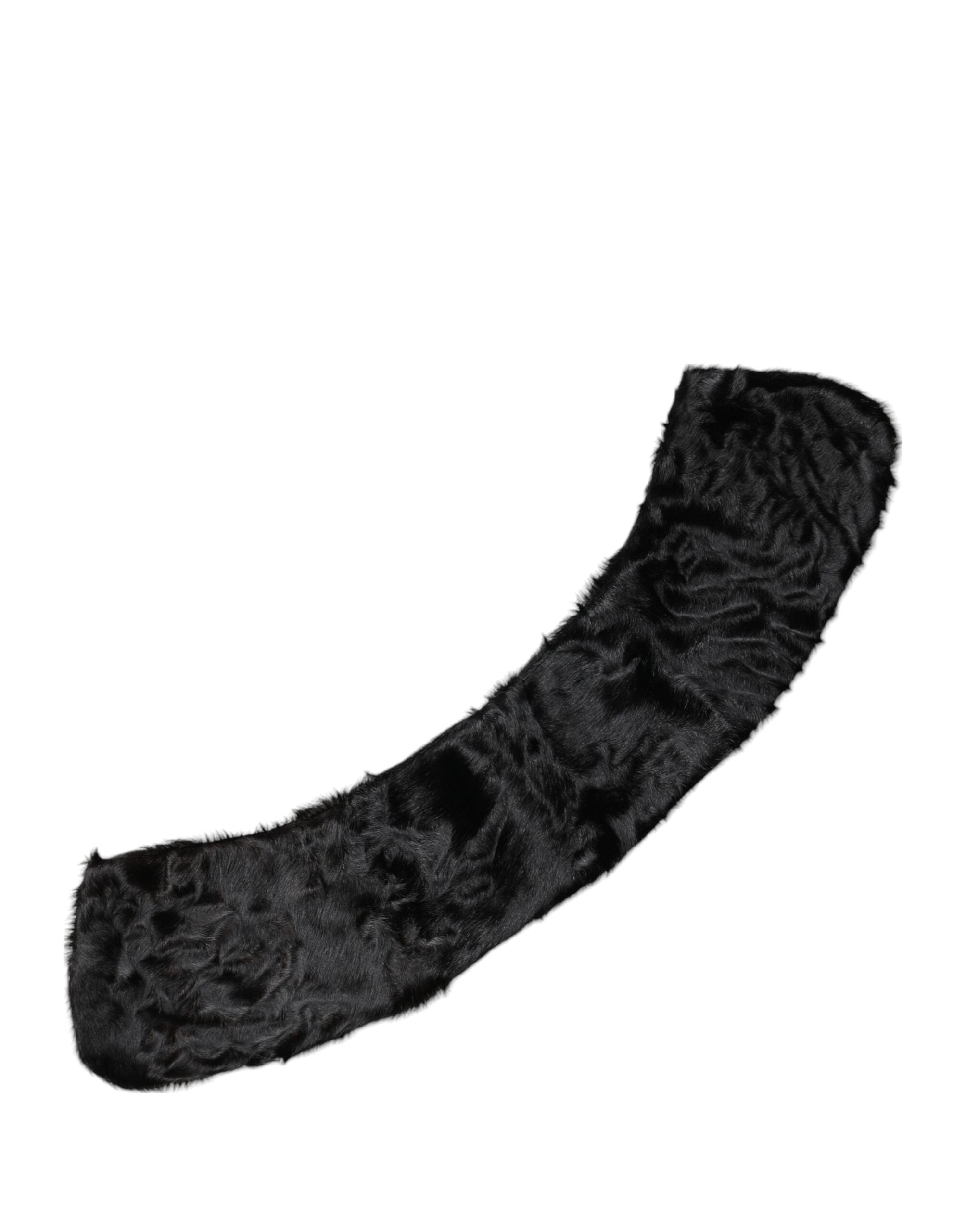 Bufanda cruzada para mujer con cuello de piel de cordero negra de Dolce & Gabbana-2