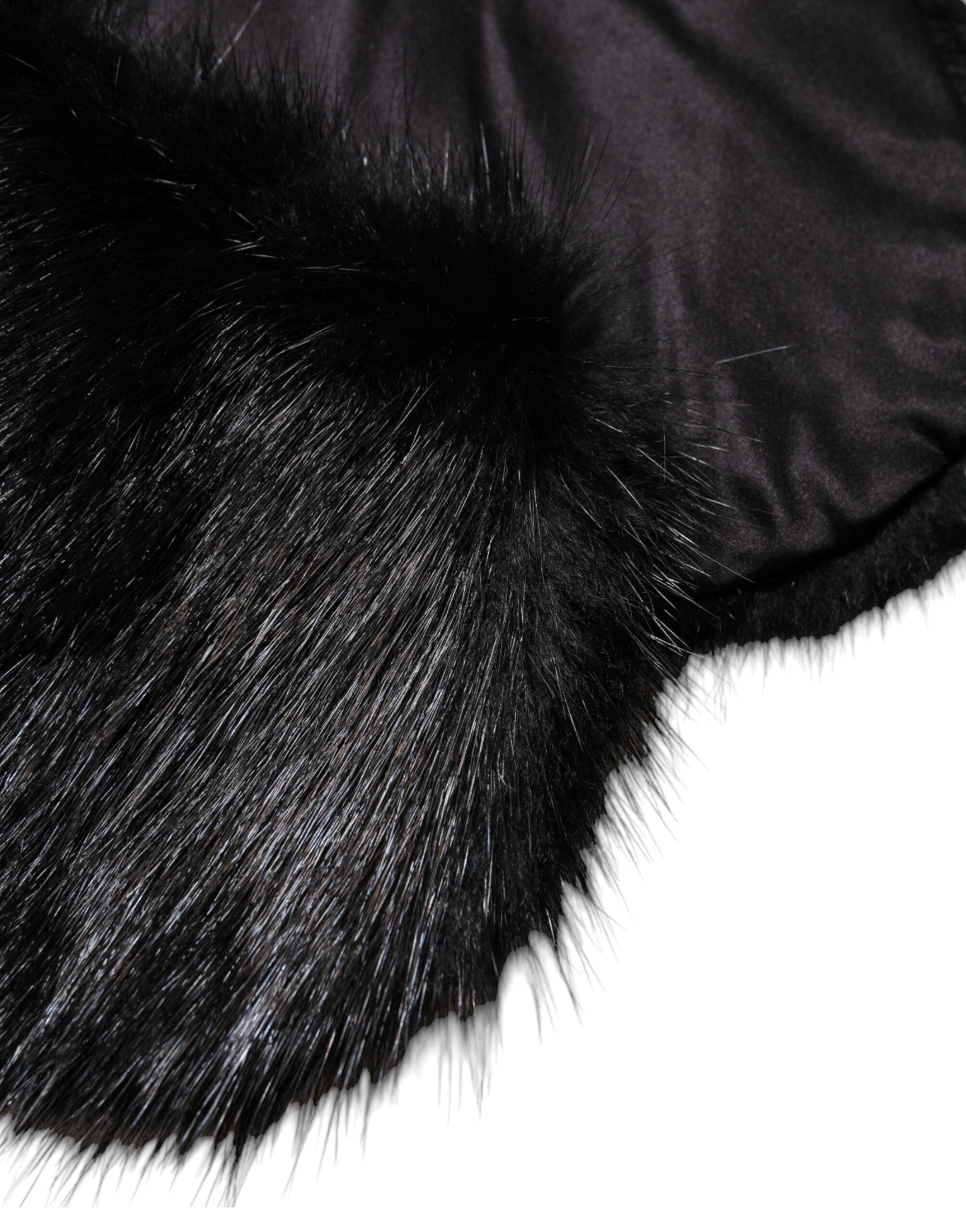 Dolce & Gabbana Black Fur Scarf Neck Wrap Cover Collar Scarf-7