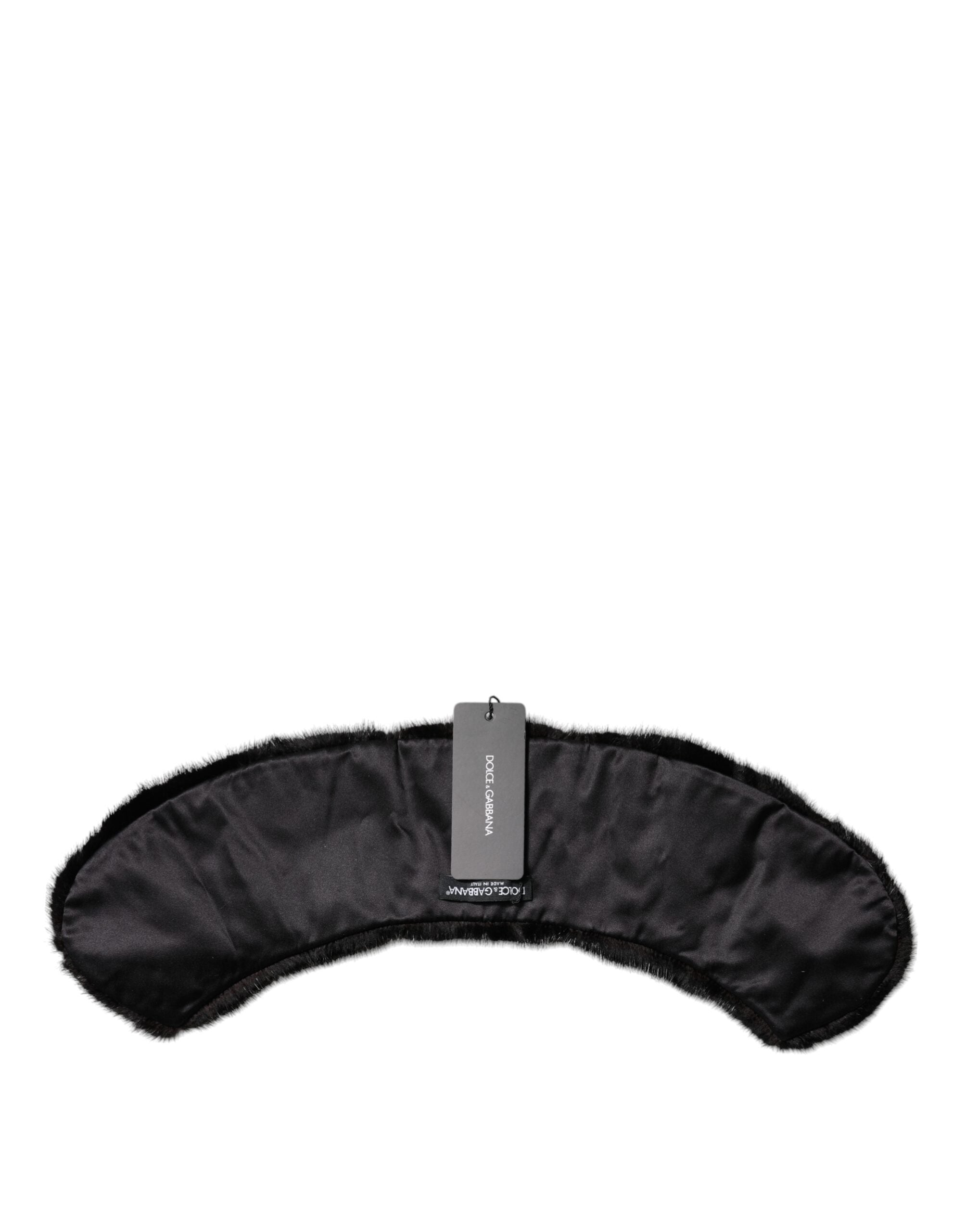 Dolce & Gabbana Black Fur Scarf Neck Wrap Cover Collar Scarf-3