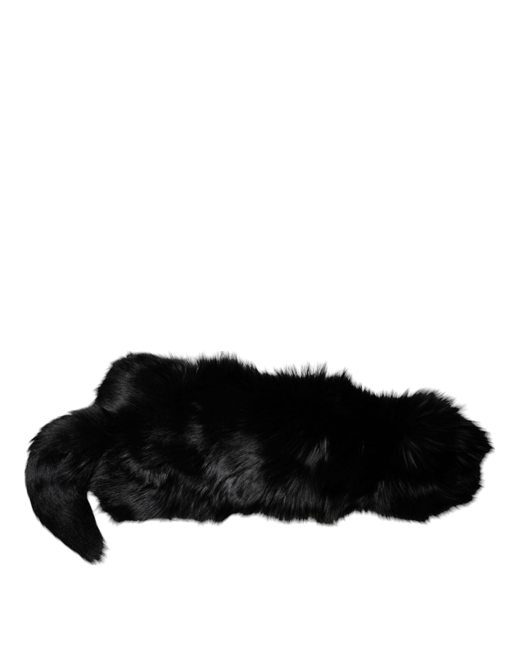 Dolce & Gabbana Black Fox Fur Neck Warmer Winter Scarf-5