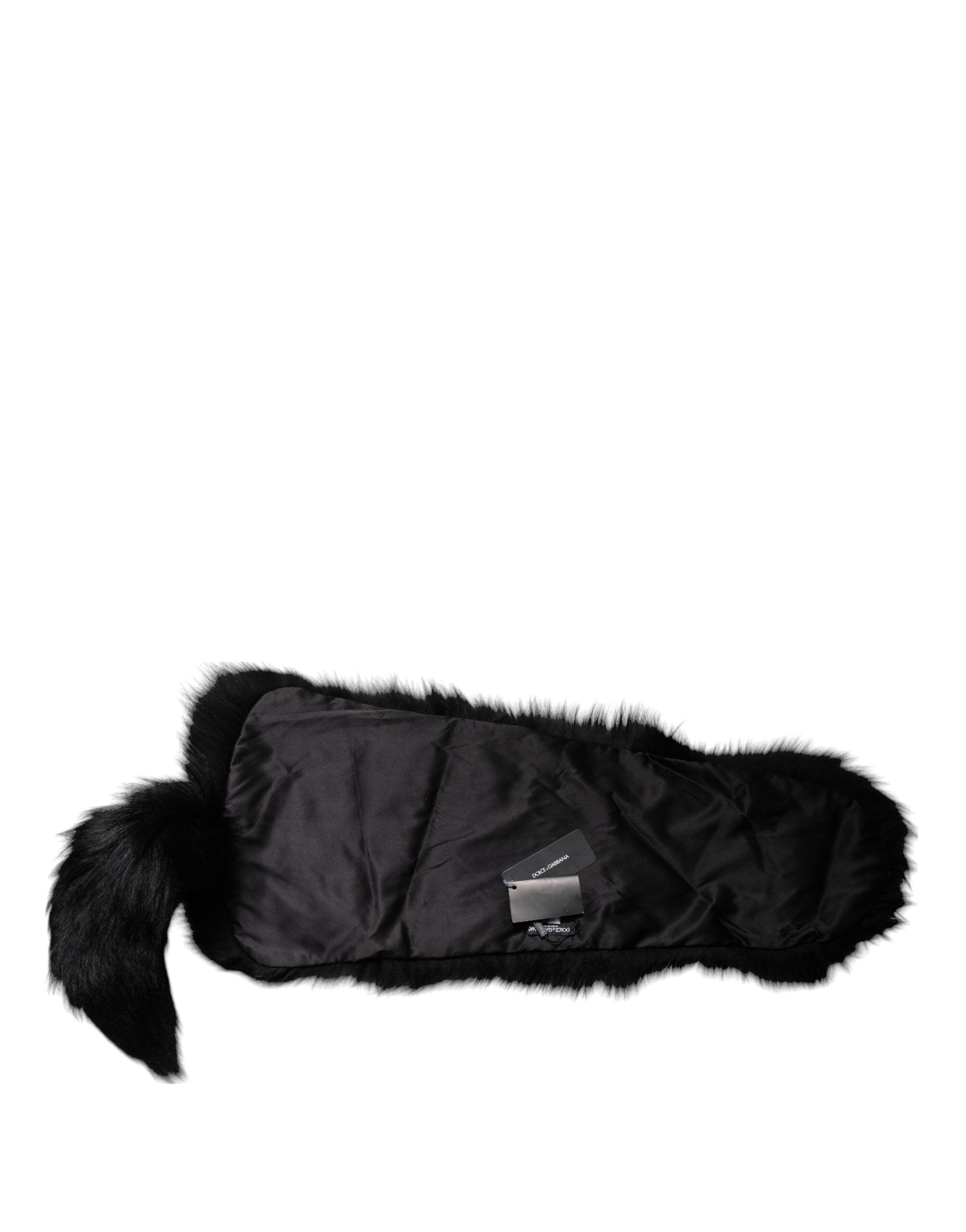 Dolce & Gabbana Black Fox Fur Neck Warmer Winter Scarf-6