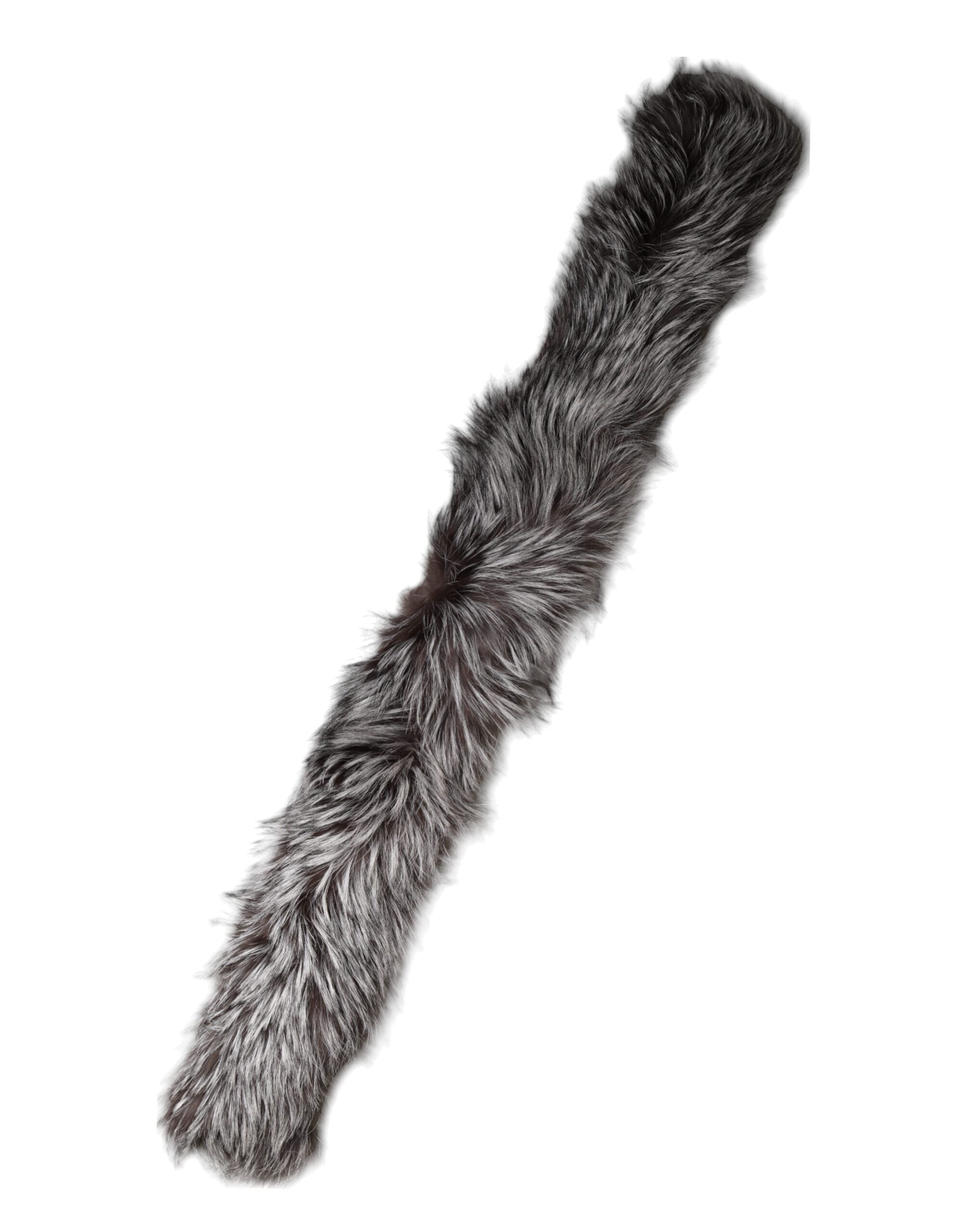 Dolce & Gabbana Grey Fox Fur Neck Wrap Warm Winter Scarf-5