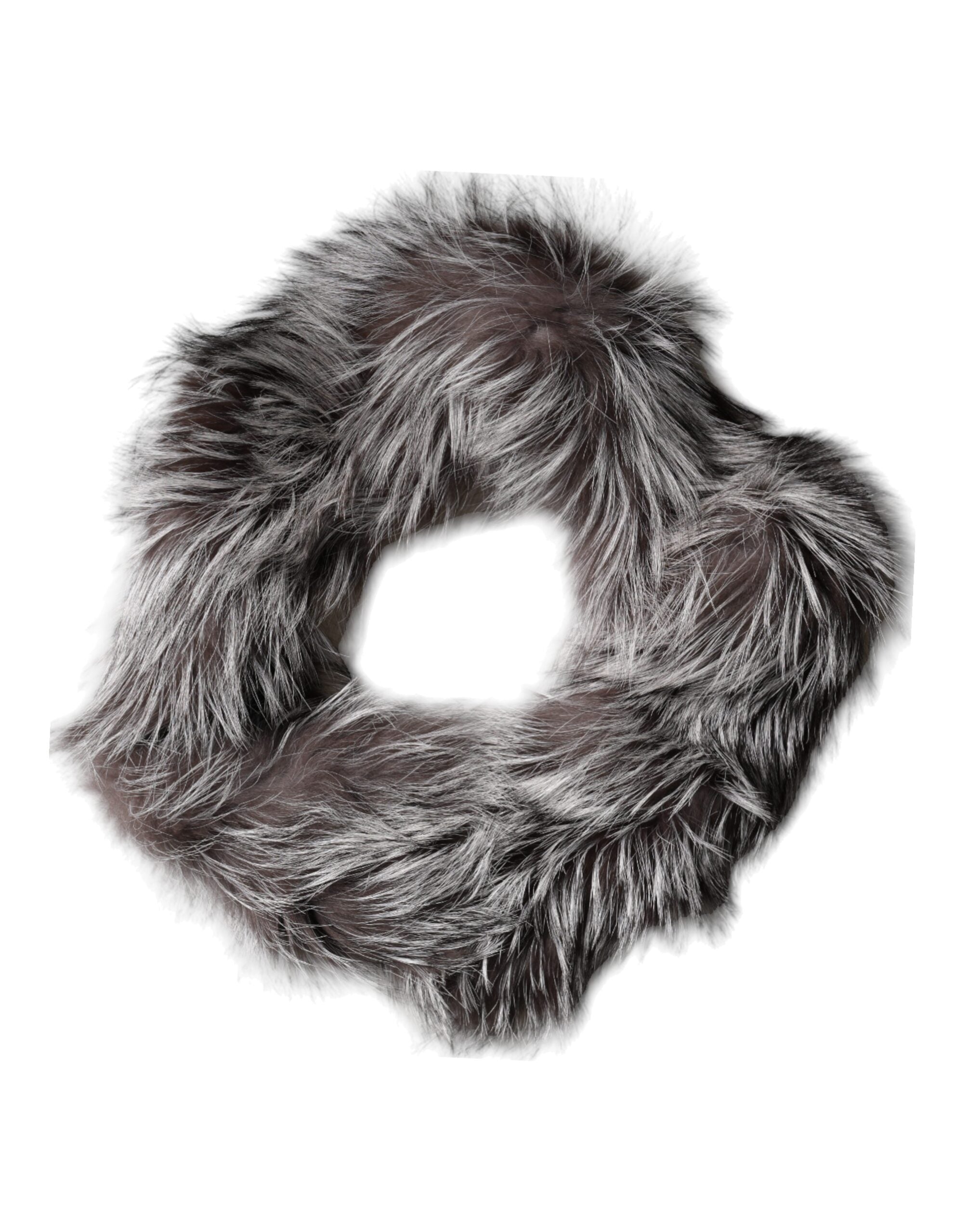 Dolce & Gabbana Grey Fox Fur Neck Wrap Warm Winter Scarf-7