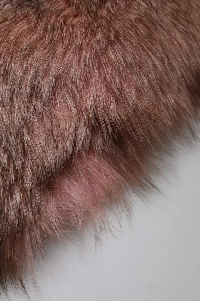 Dolce & Gabbana Pink Frost Fox Fur Neck Warmer Winter Scarf-8
