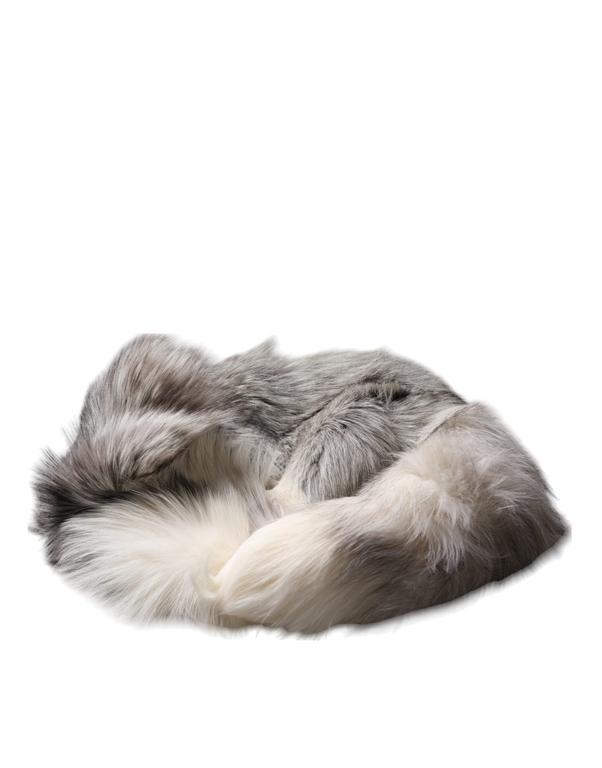 Dolce & Gabbana White Fox Fur Neck Wrap Warm Winter Scarf-7