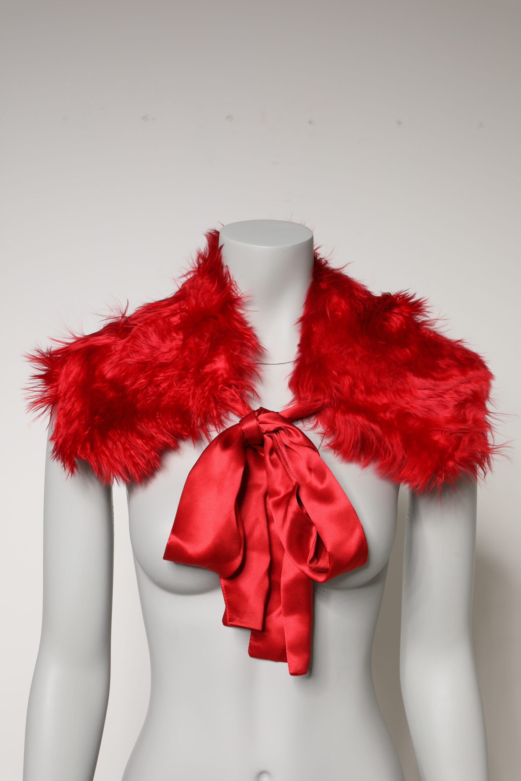 Dolce & Gabbana Red Alpaca Fur Women's Neck Warmer Winter Scarf-1
