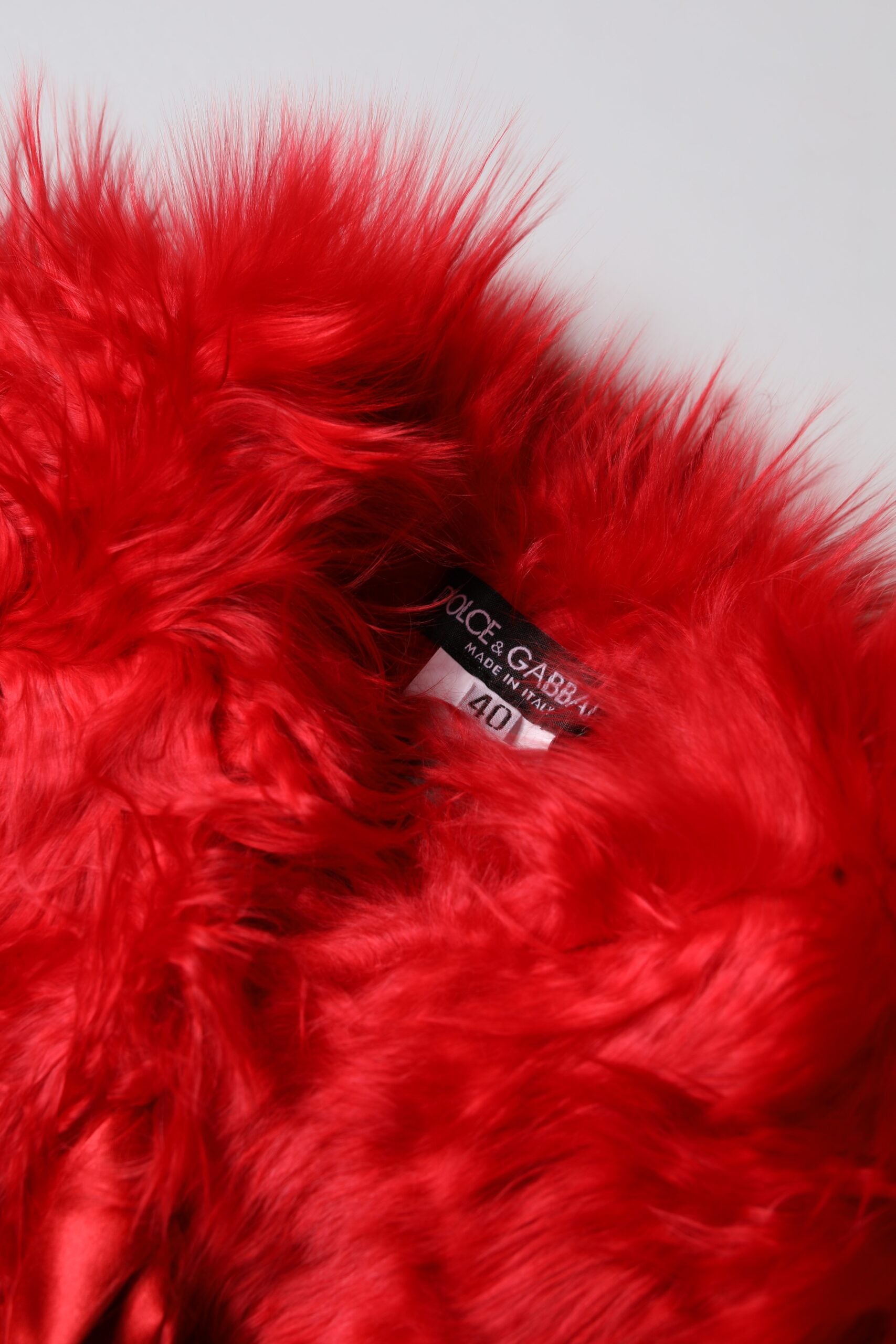 Dolce & Gabbana Red Alpaca Fur Women's Neck Warmer Winter Scarf-4