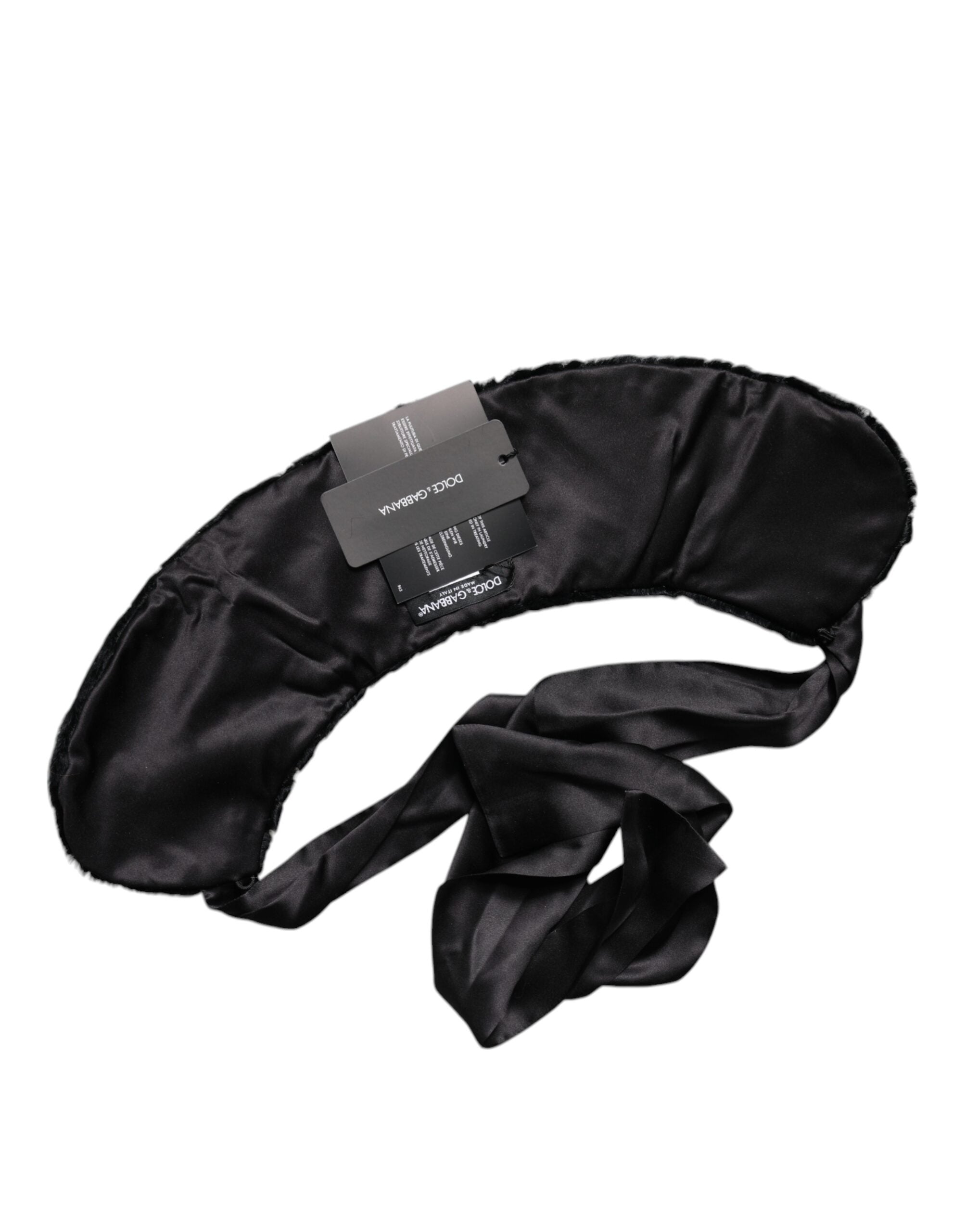 Dolce & Gabbana Black Lambskin Women's Neck Warmer Winter Scarf-6