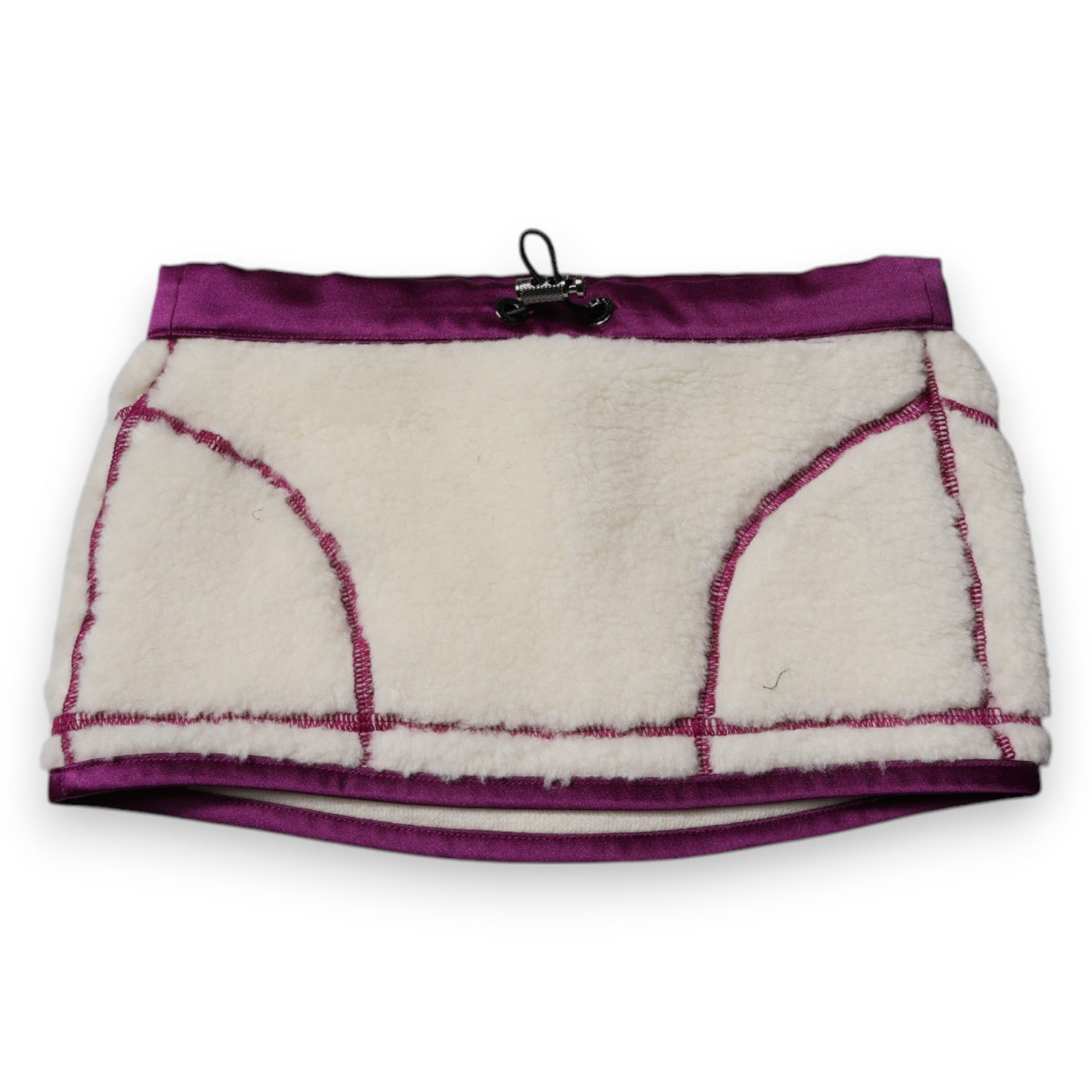 Dolce & Gabbana White Purple Cashmere Fleece Neck Warmer Scarf-3