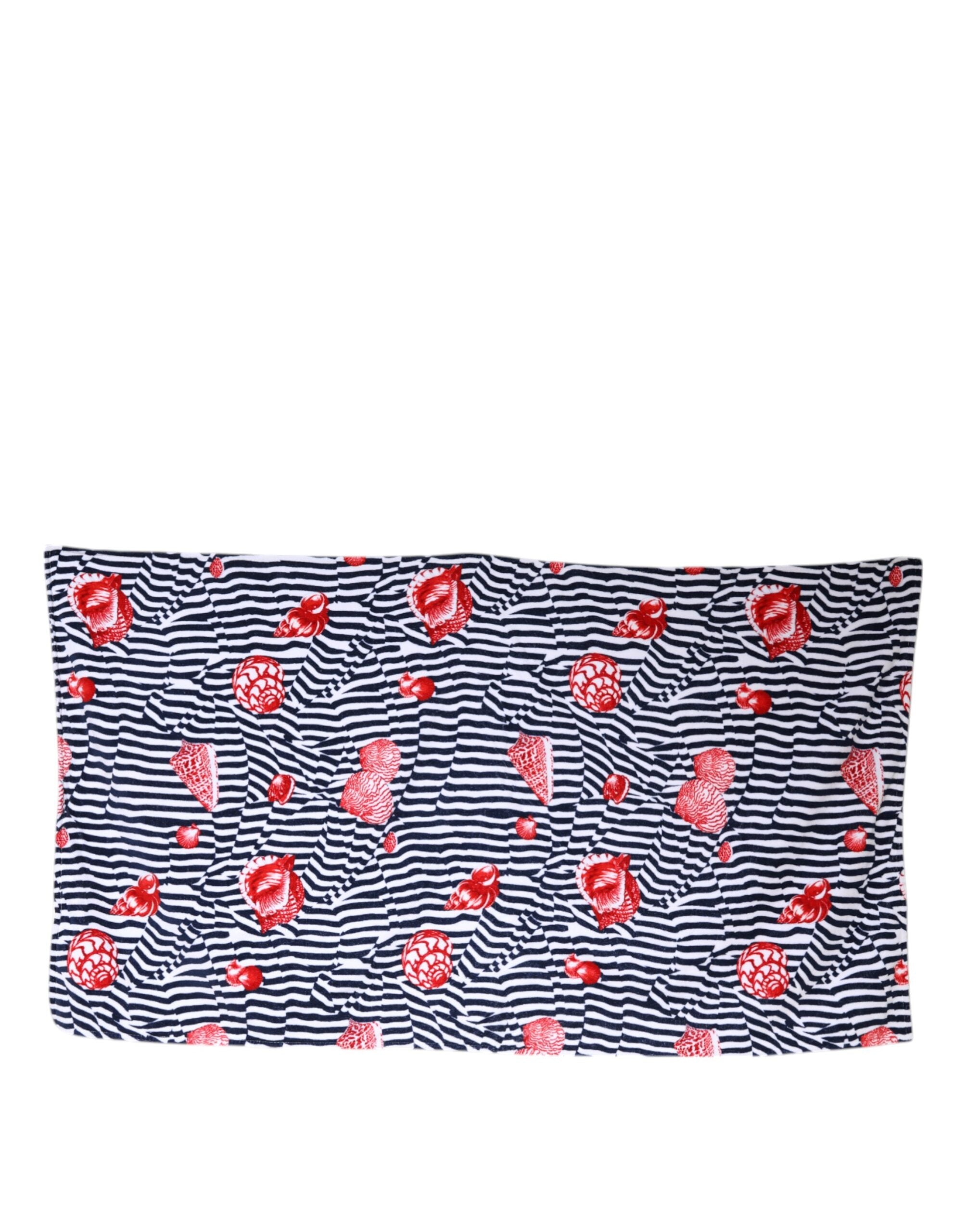 Dolce & Gabbana Multicolor Stripes Seashells Beach Towel-2