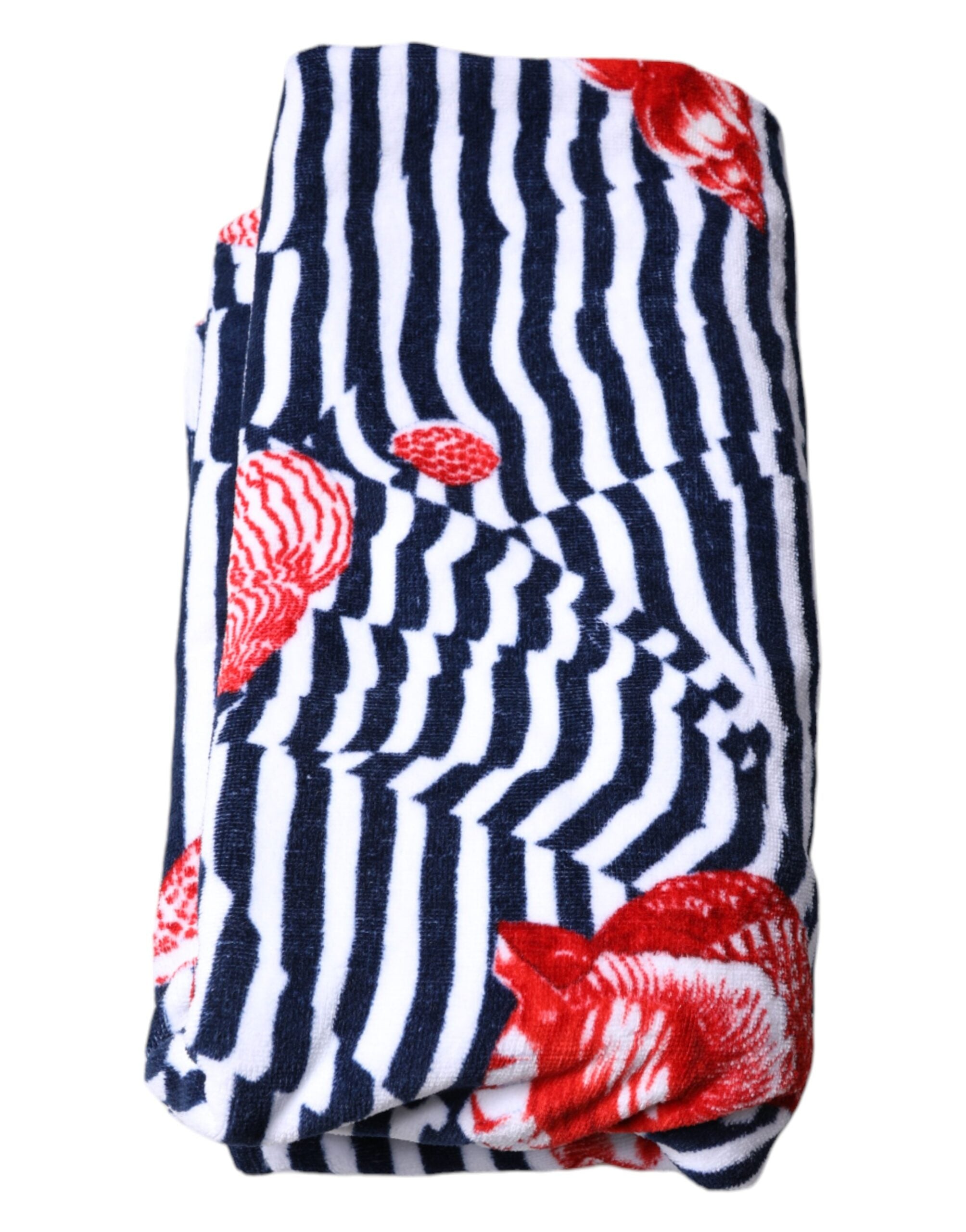 Dolce & Gabbana Multicolor Stripes Seashells Beach Towel-4