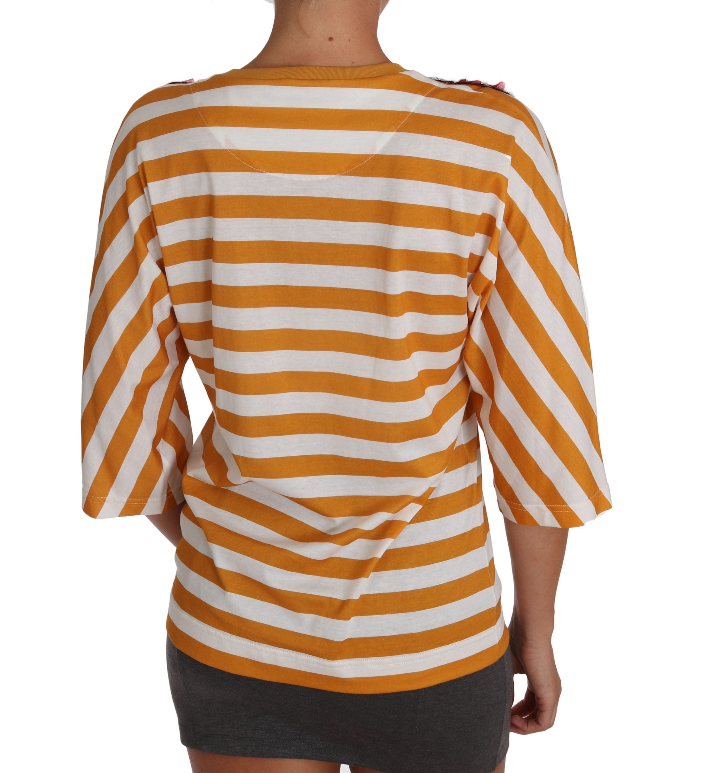 Dolce & Gabbana White Orange FIRENZE Top T-Shirt-2