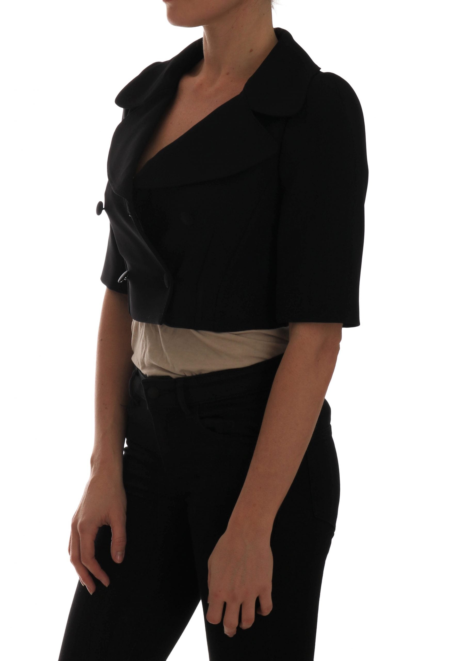 Dolce & Gabbana Schwarzer Kurzer Croped Jacket Blazer-4