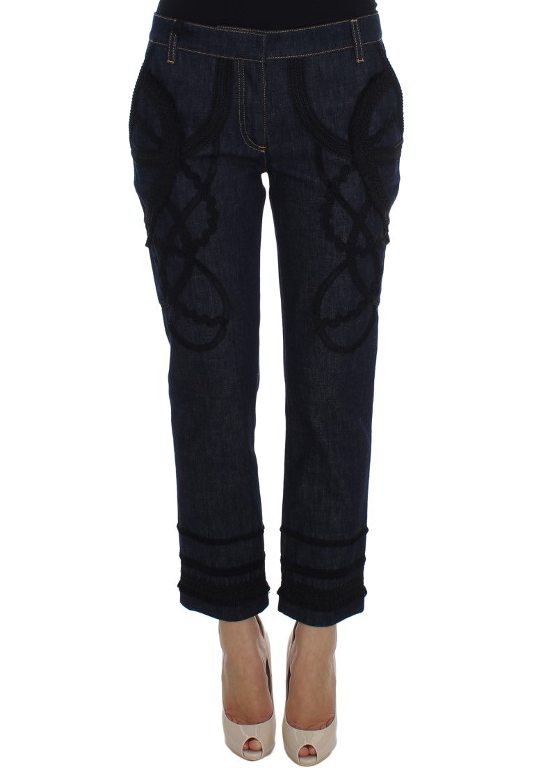 Dolce & Gabbana Blue Denim Cotton CAPRI Torero Jeans-1