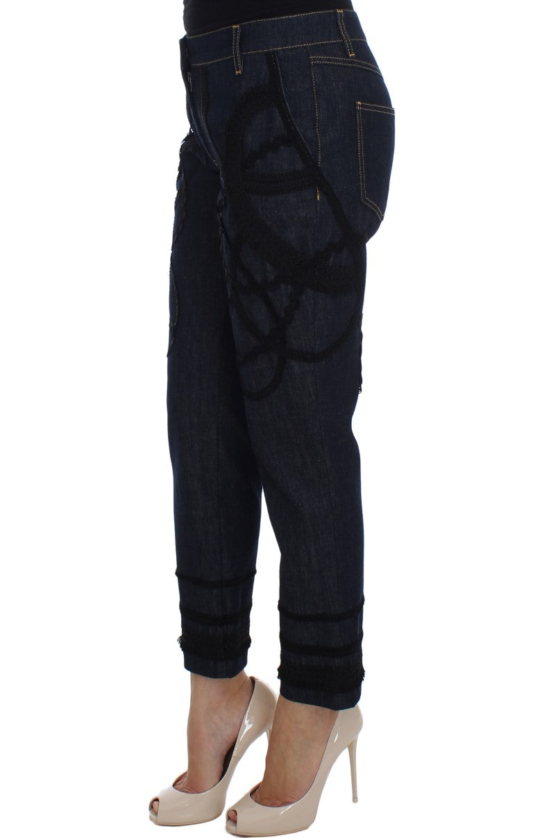 Dolce & Gabbana Blue Denim Cotton CAPRI Torero Jeans-2