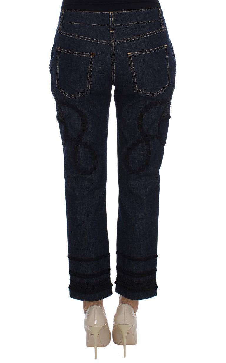 Dolce & Gabbana Blue Denim Cotton CAPRI Torero Jeans-3