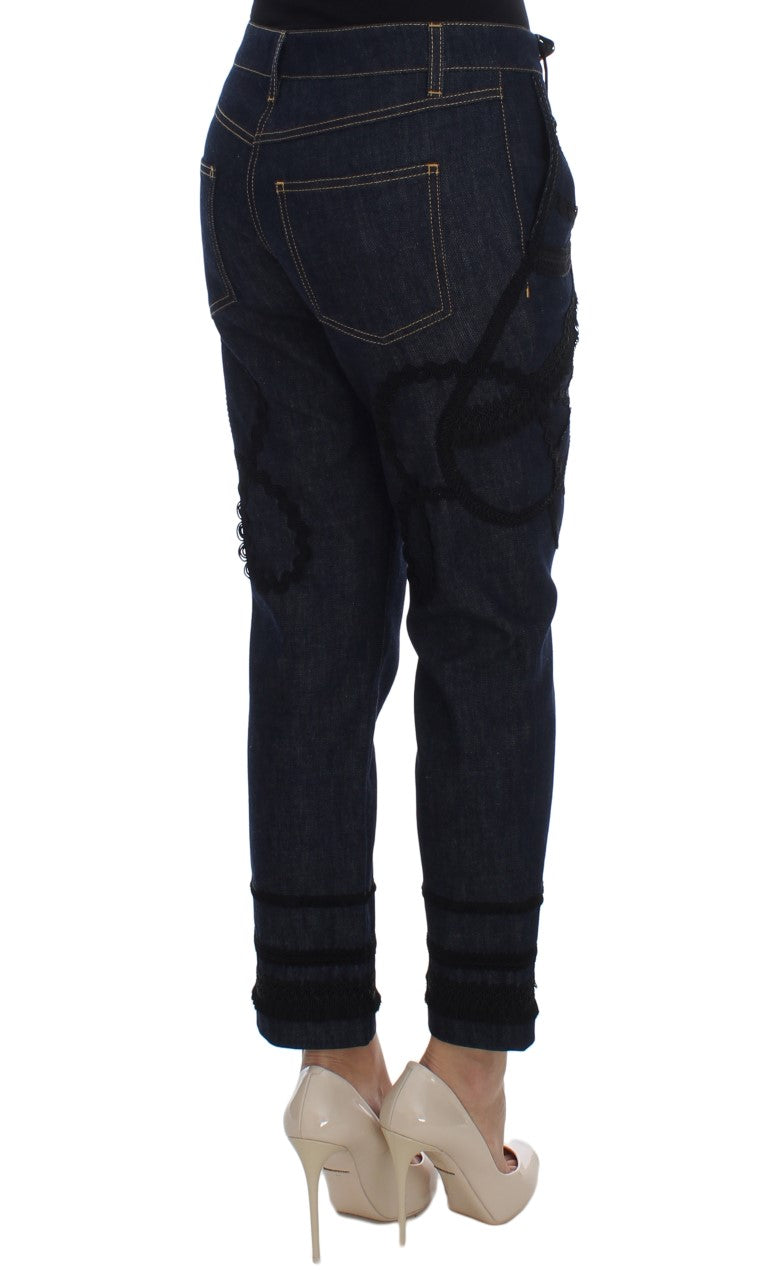 Dolce & Gabbana Blue Denim Cotton CAPRI Torero Jeans-4