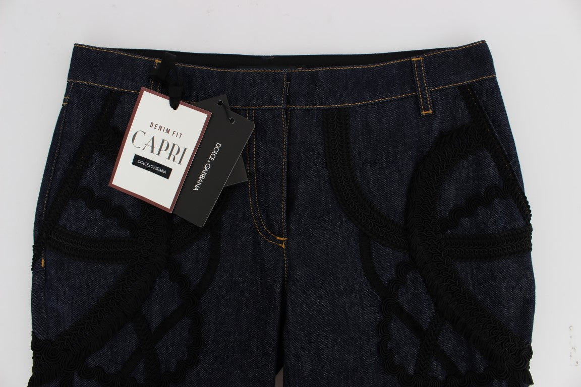 Dolce & Gabbana Blue Denim Cotton CAPRI Torero Jeans-5