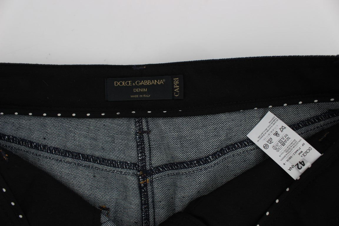 Dolce & Gabbana Blue Denim Cotton CAPRI Torero Jeans-6