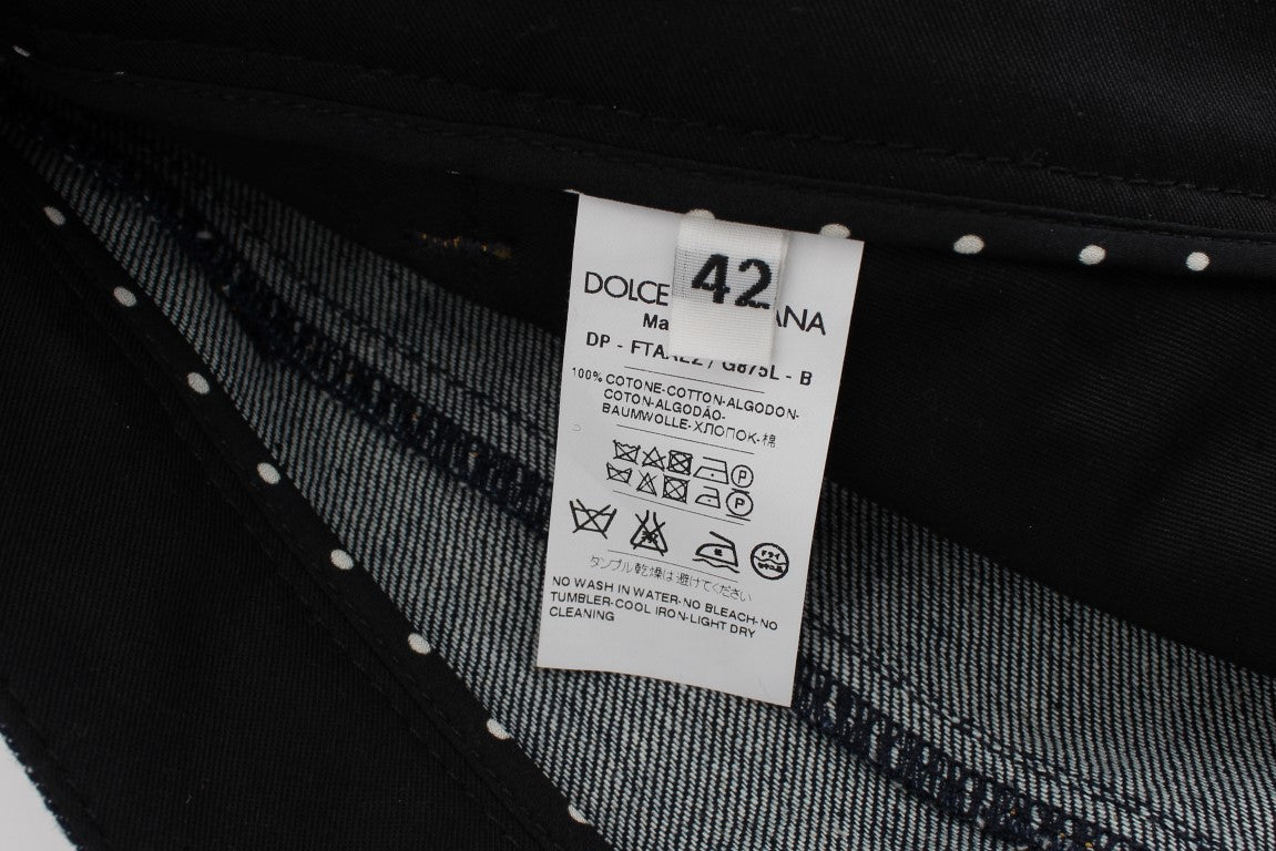 Dolce & Gabbana Blue Denim Cotton CAPRI Torero Jeans-7