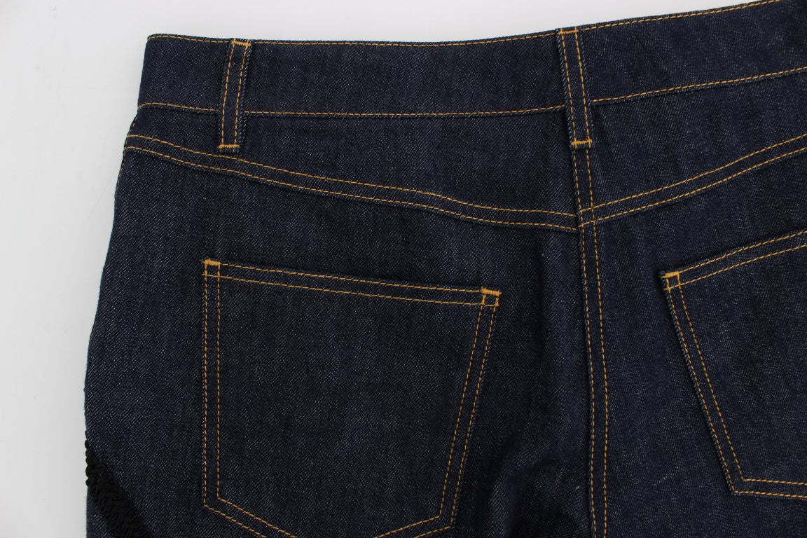 Dolce & Gabbana Blue Denim Cotton CAPRI Torero Jeans-8