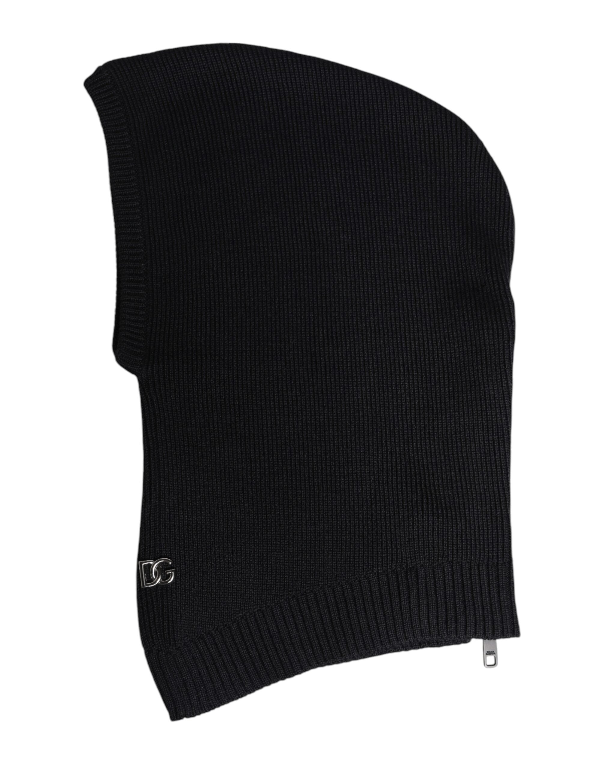 Dolce & Gabbana Black Wool Full Head Wrap Balaclava Hat-2