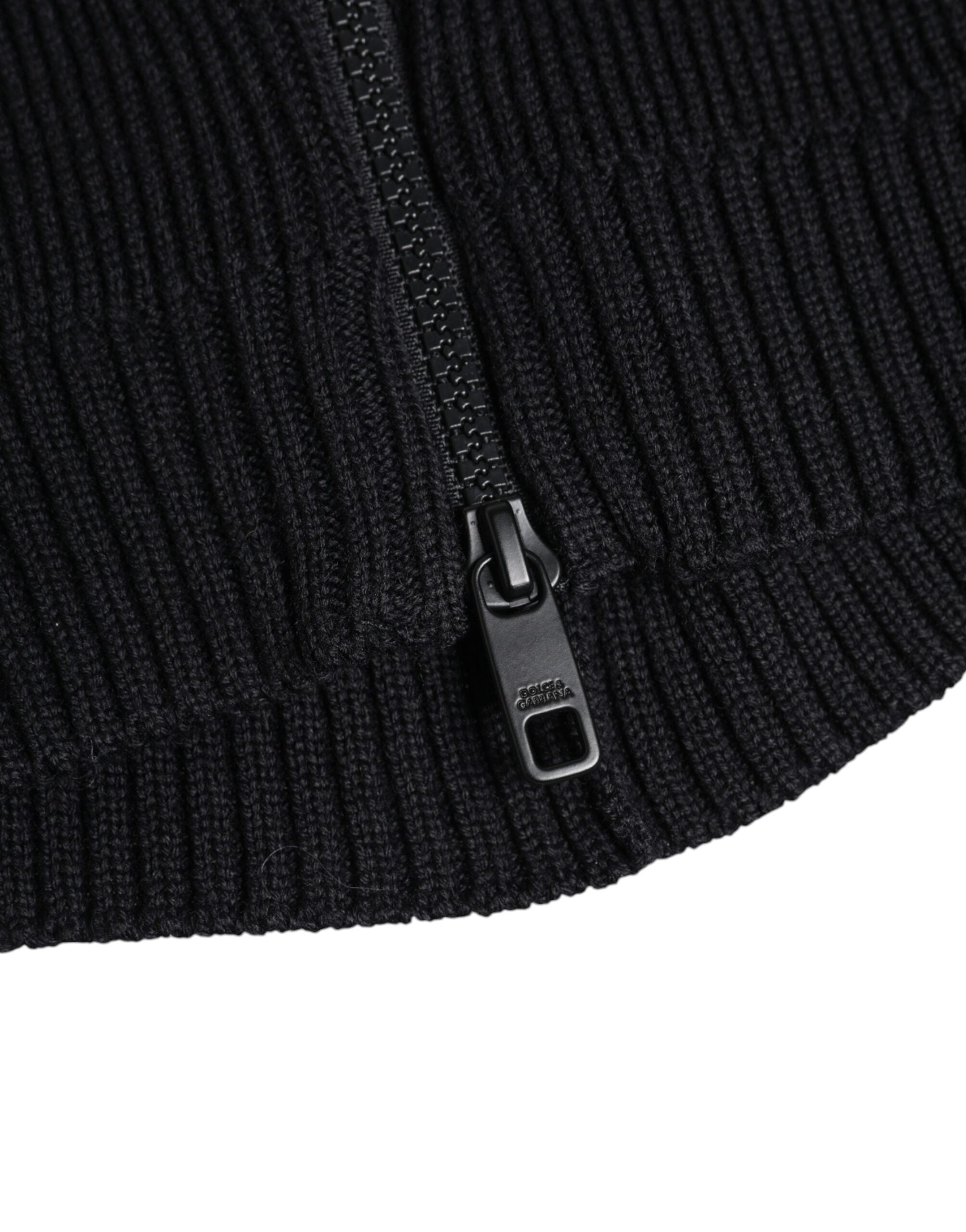 Dolce & Gabbana Black Wool Full Head Wrap Balaclava Hat-5