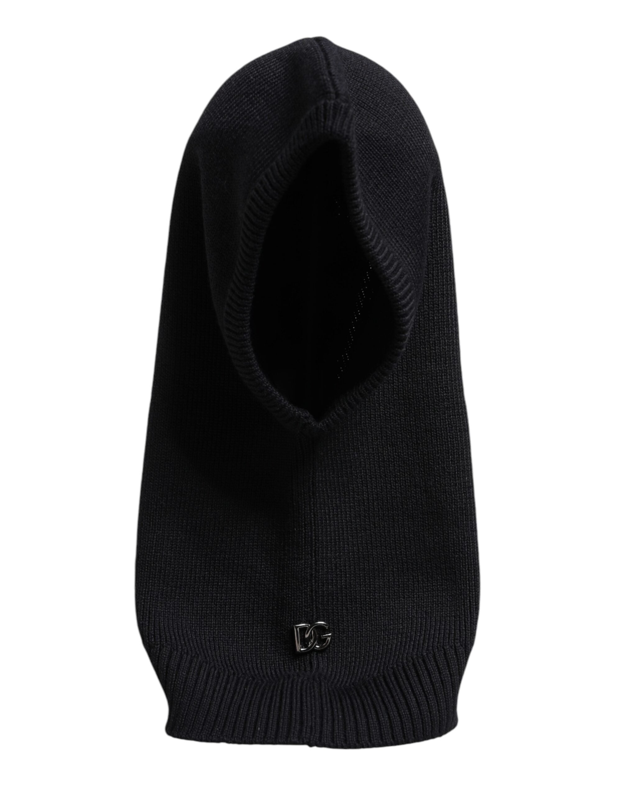 Dolce & Gabbana Black Wool Full Head Wrap Balaclava Hat-8