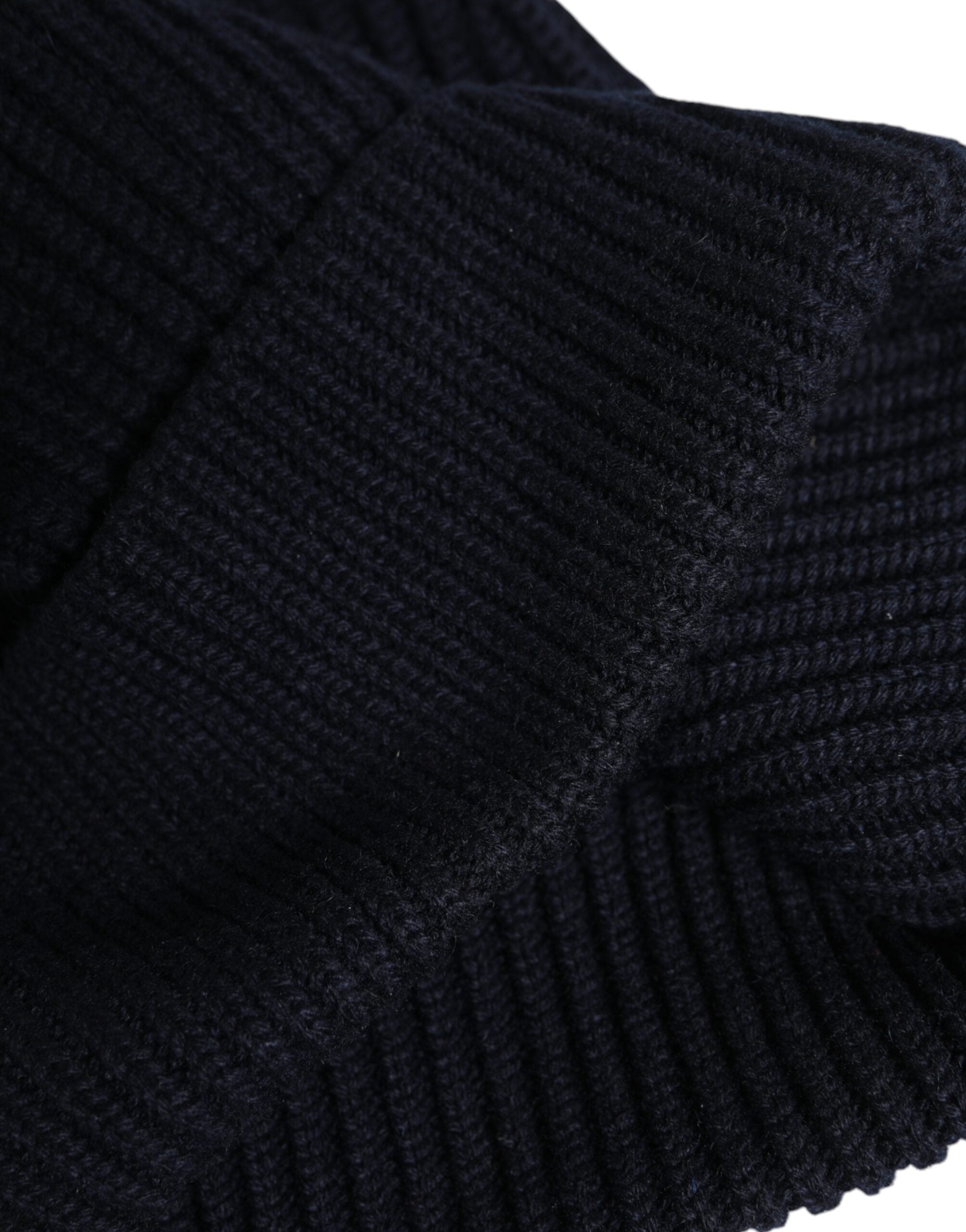 Dolce & Gabbana Schwarze Kaschmir-Strickmütze Winter Beanie-4