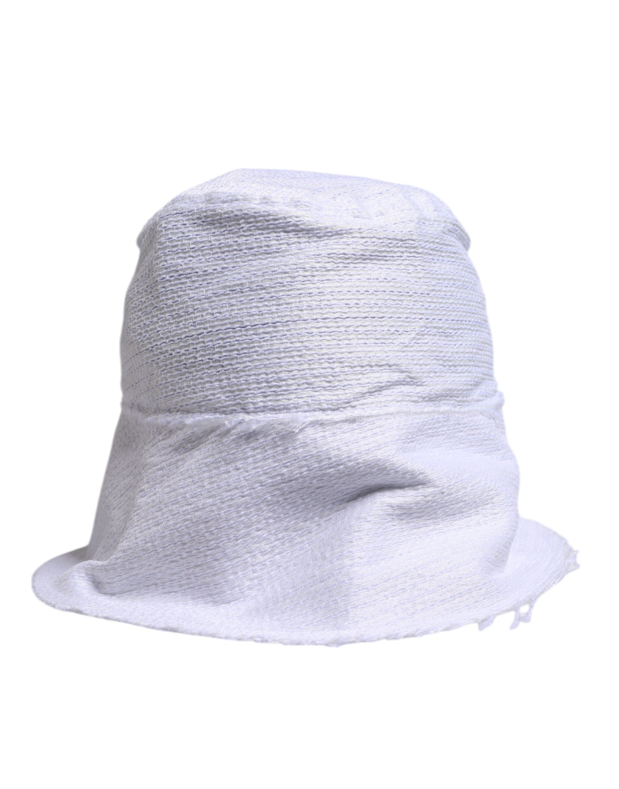 Dolce & Gabbana White Polyester Bucket Hat with Wide Brim-2