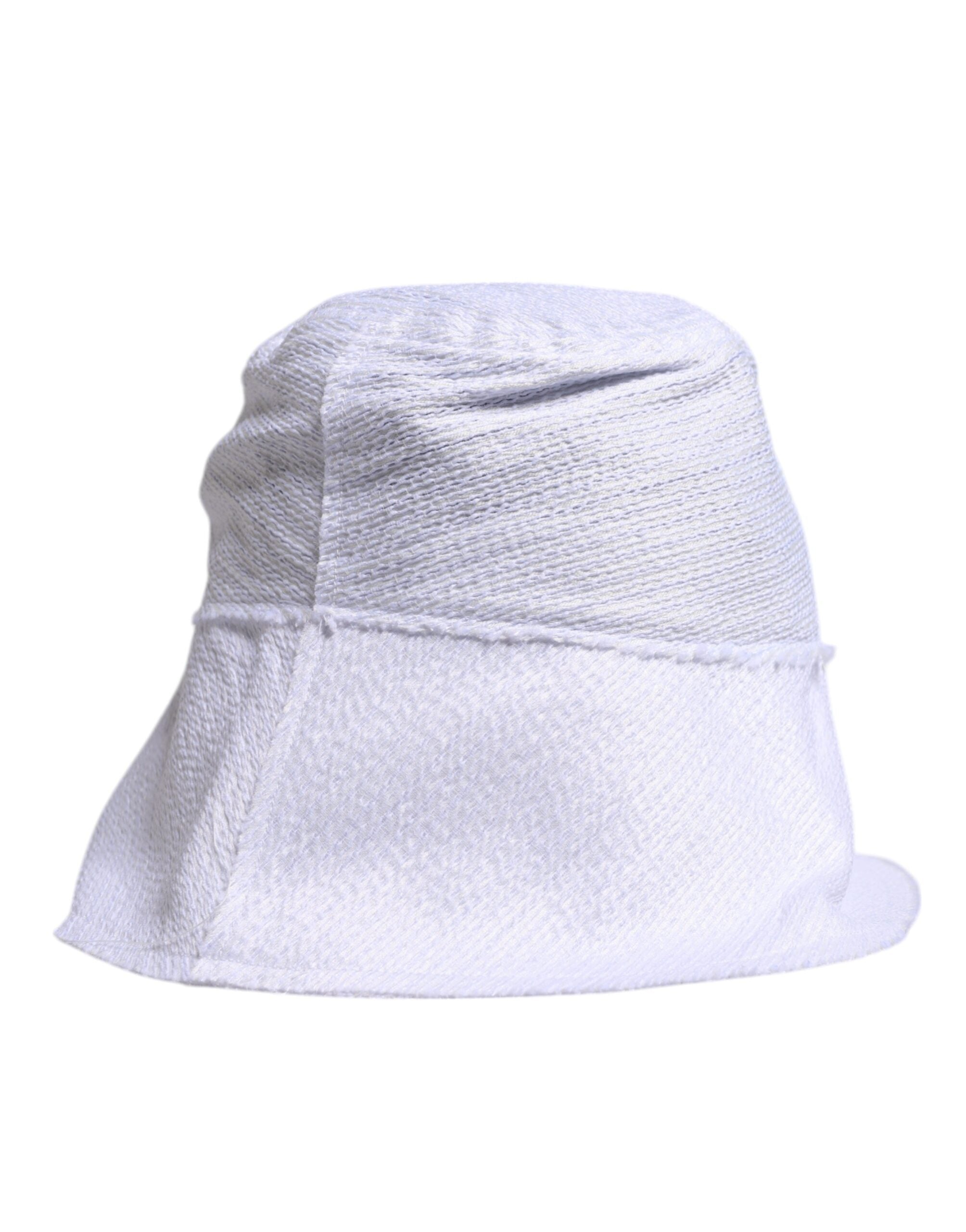 Dolce & Gabbana White Polyester Bucket Hat with Wide Brim-3