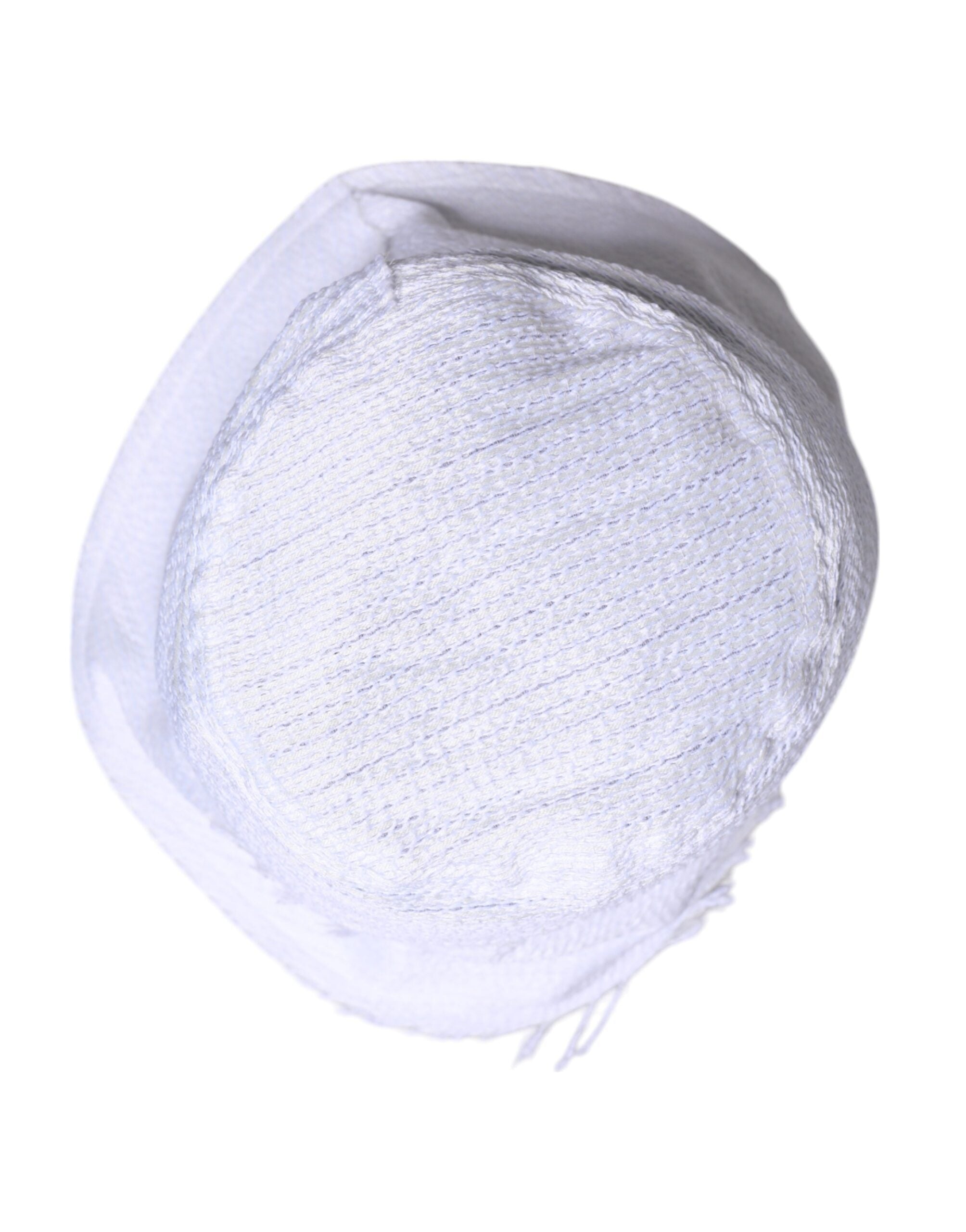Dolce & Gabbana White Polyester Bucket Hat with Wide Brim-4