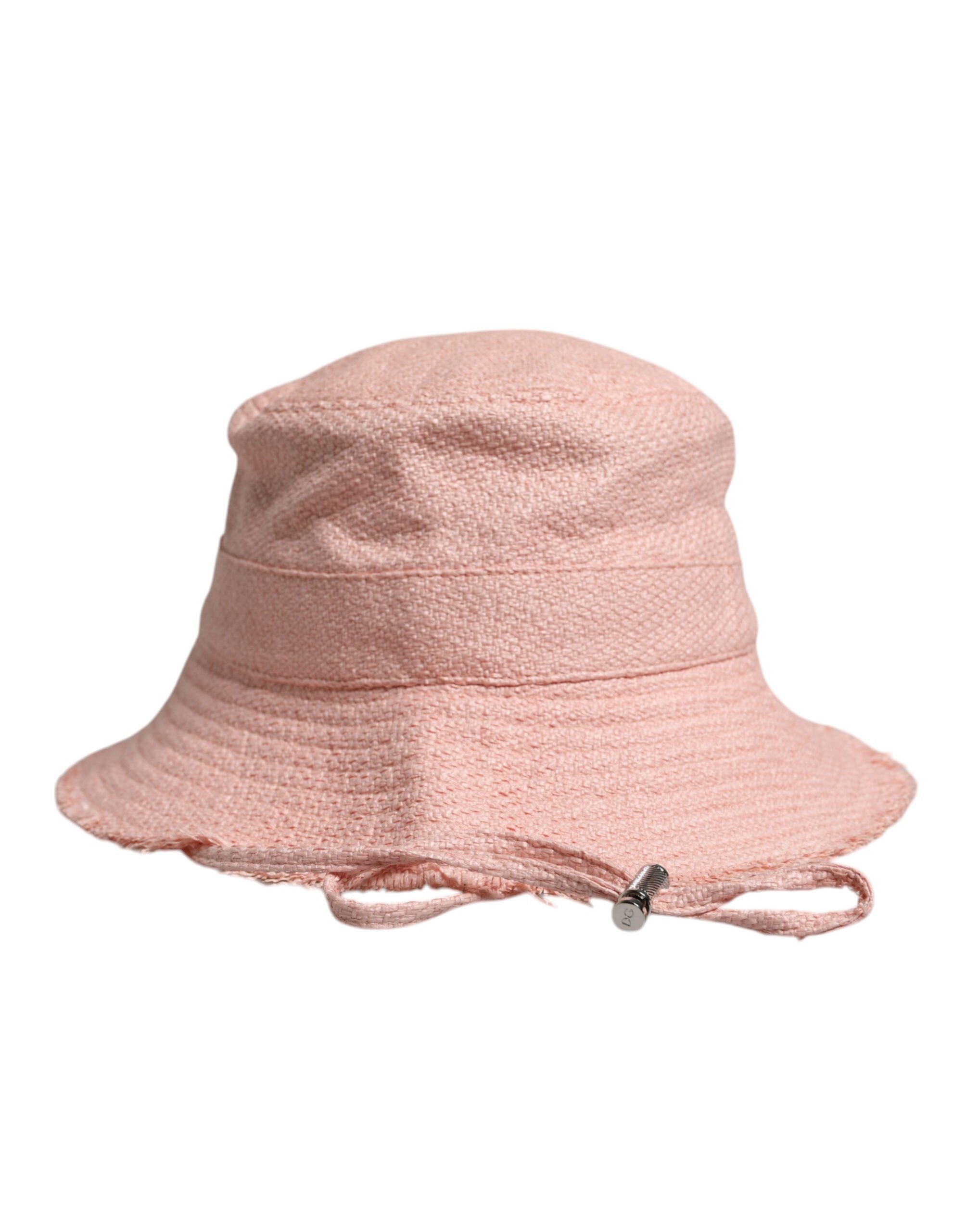 Dolce & Gabbana Pink Cotton Bucket Hat with Wide Brim-1