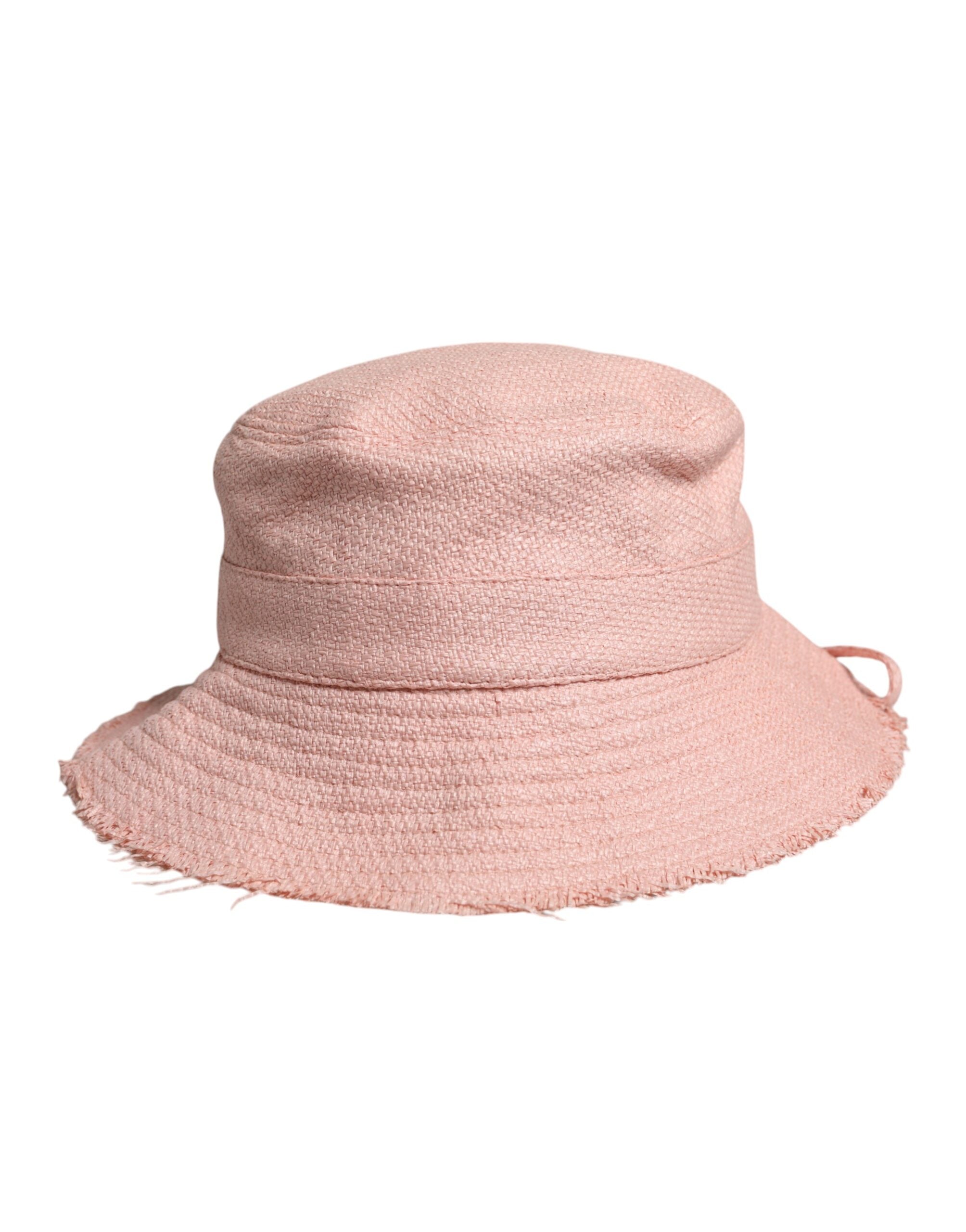 Dolce & Gabbana Pink Cotton Bucket Hat with Wide Brim-4