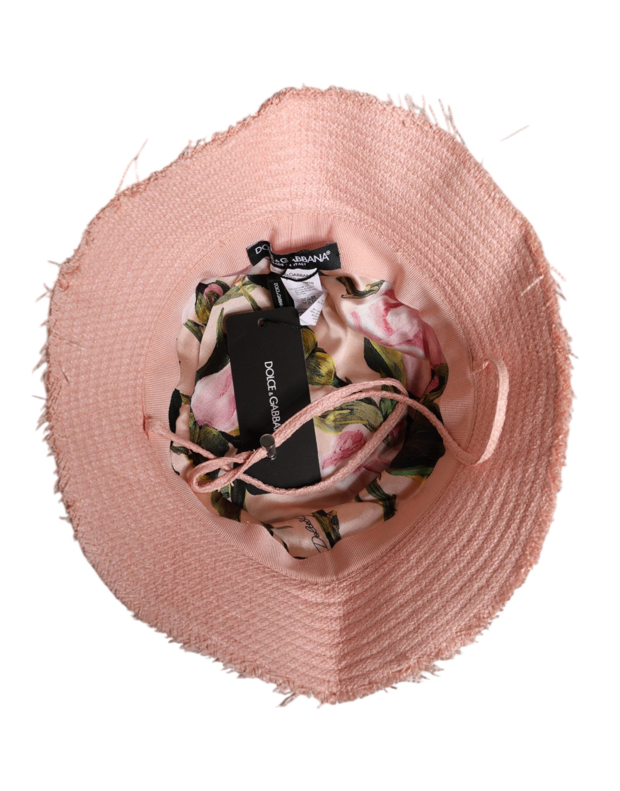 Dolce & Gabbana Pink Cotton Bucket Hat with Wide Brim-6