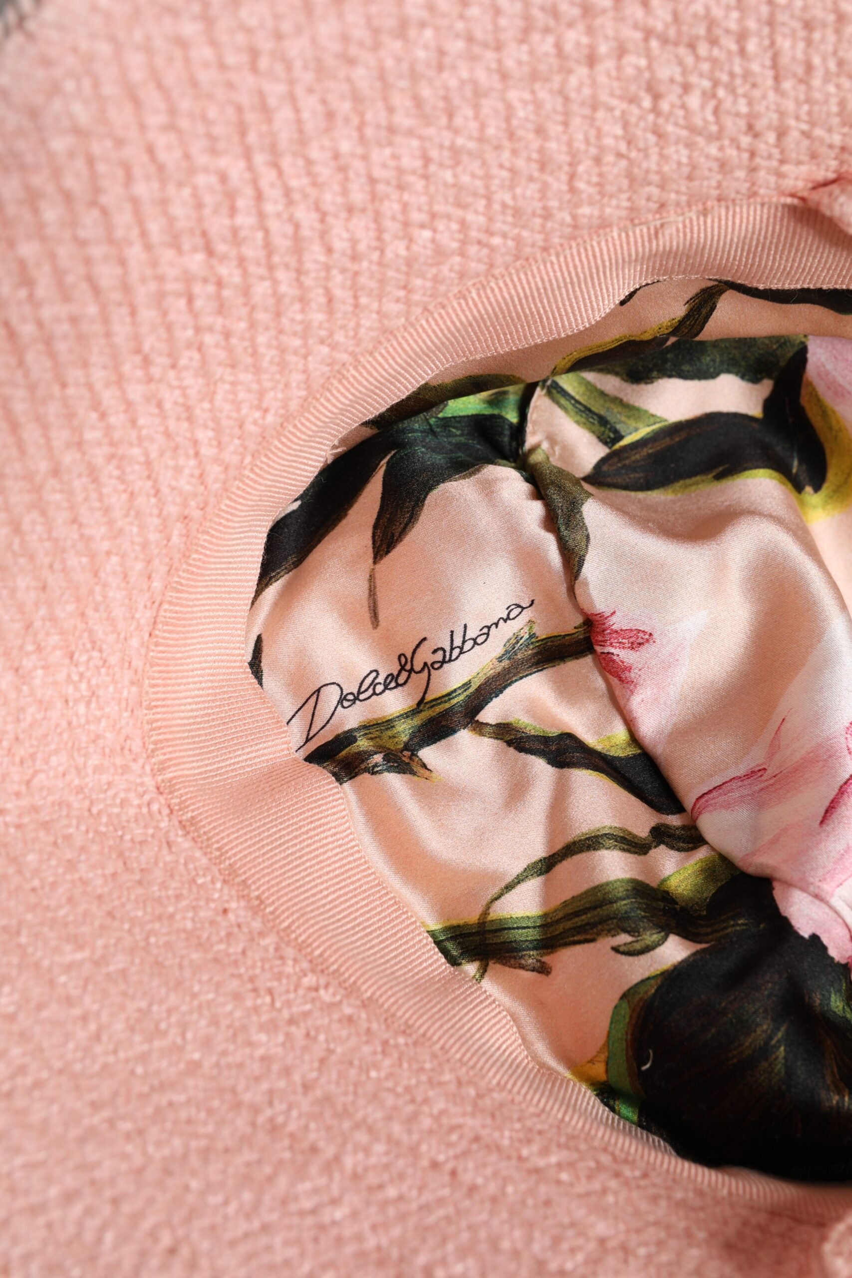 Dolce & Gabbana Pink Cotton Bucket Hat with Wide Brim-7