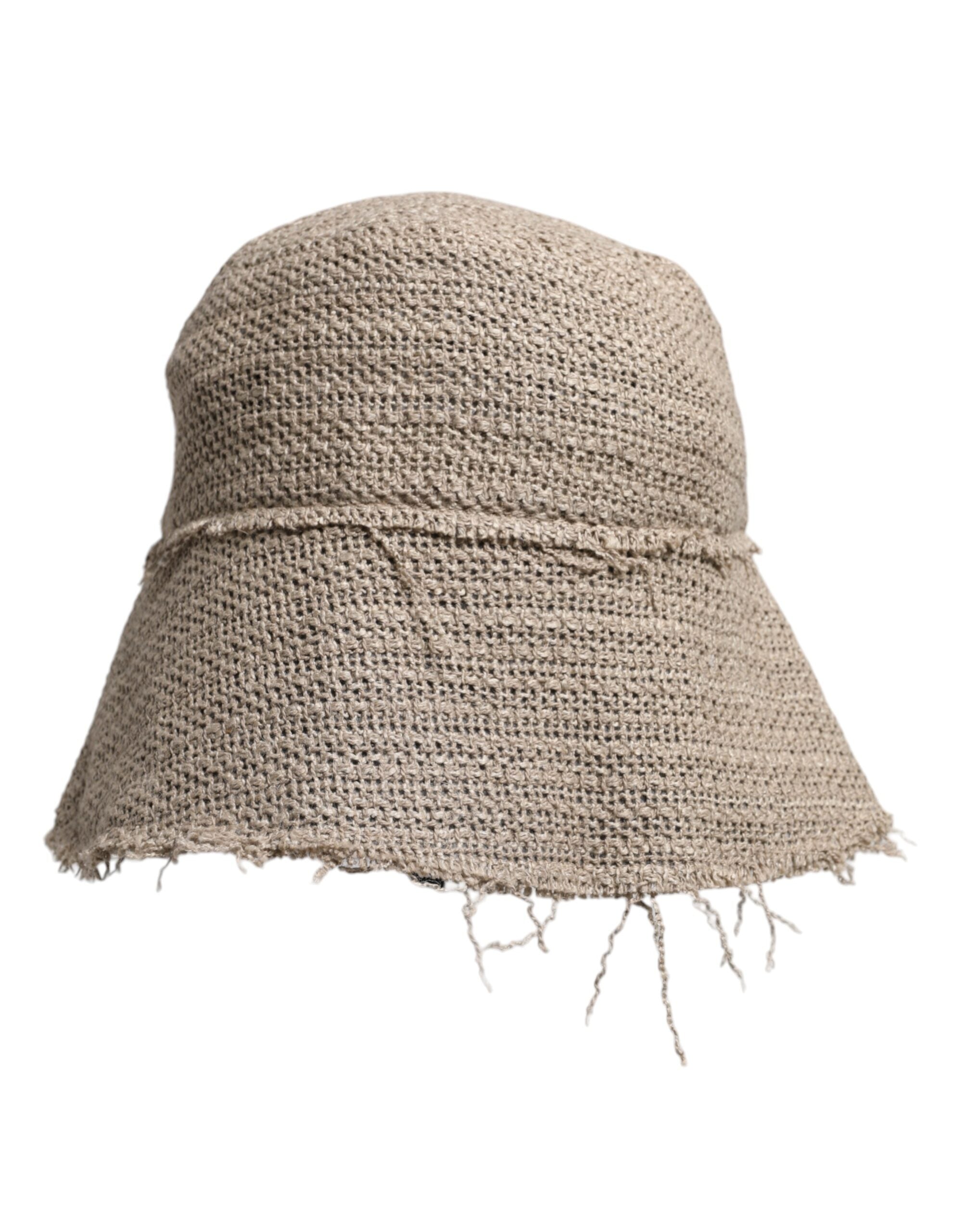 Dolce & Gabbana beige linen hat with wide brim