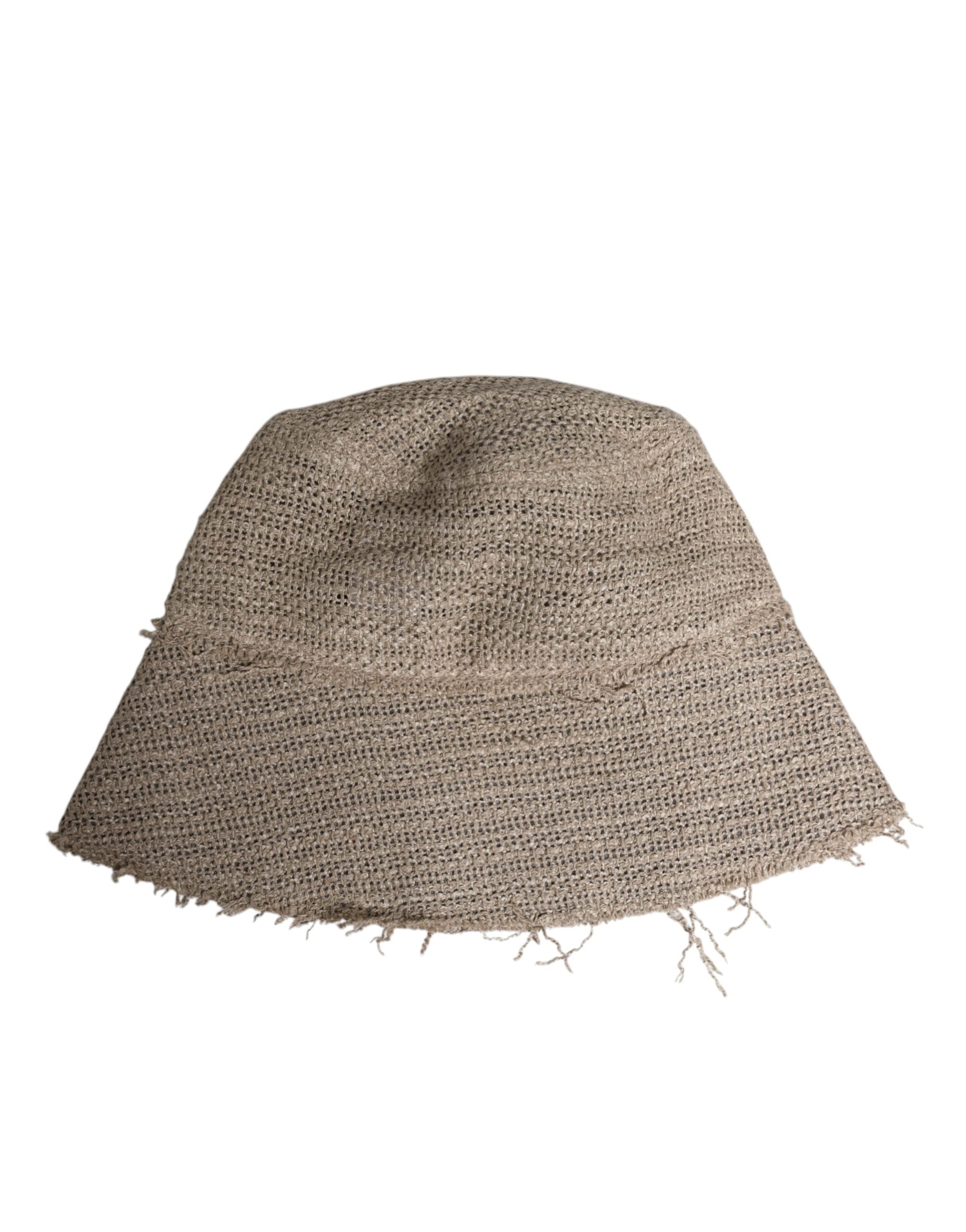 Dolce & Gabbana beige linen hat with wide brim-4