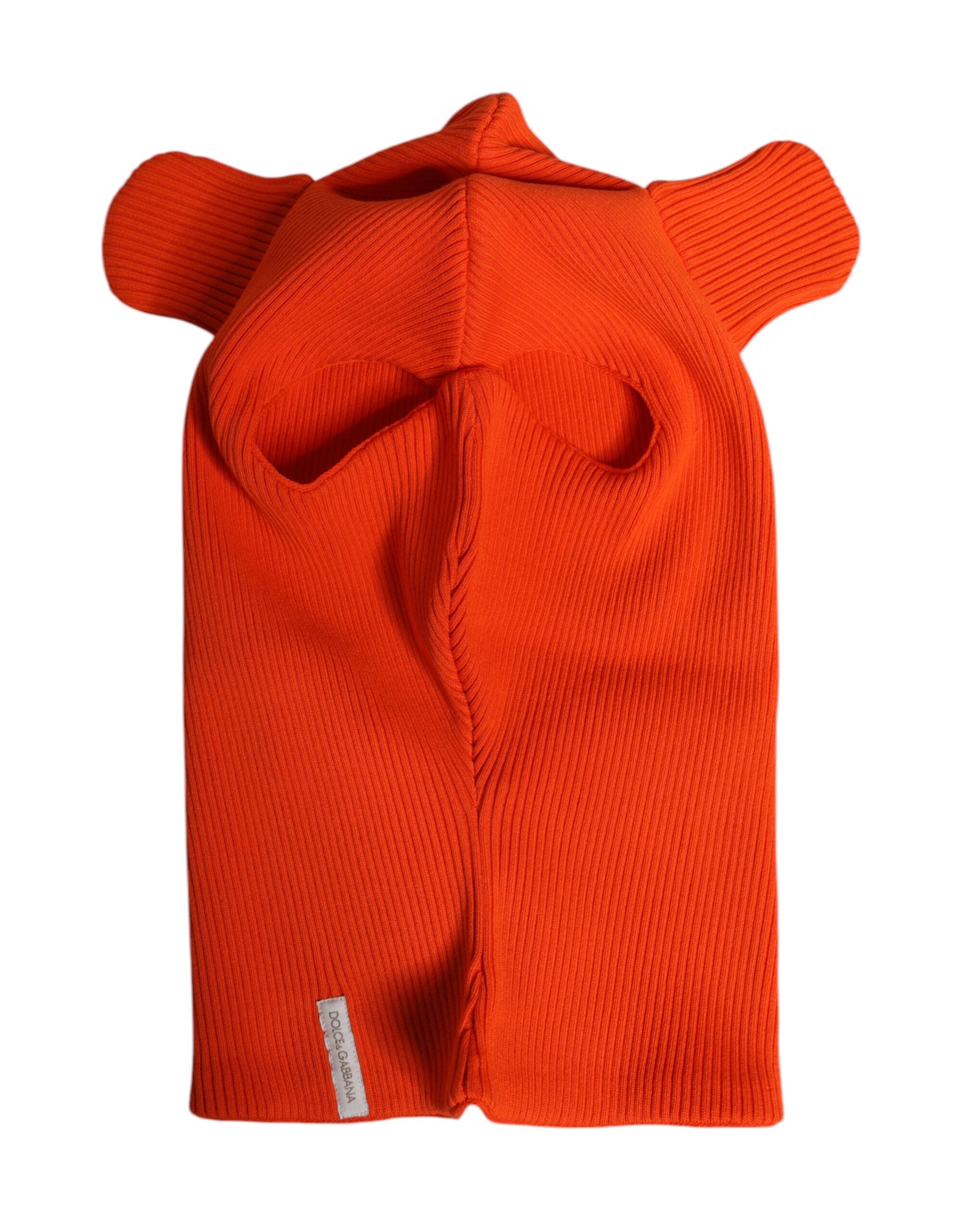 Dolce & Gabbana Orange Baumwolle Ganzkopfpackung Balaclava Hut-4