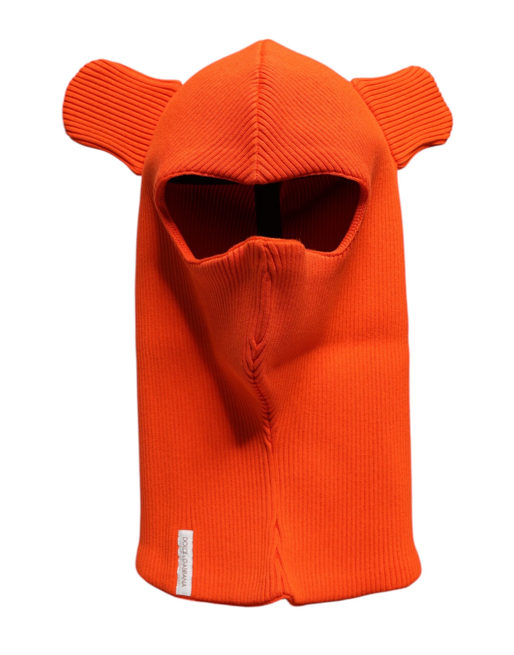 Dolce & Gabbana Orange Baumwolle Ganzkopfpackung Balaclava Hut-5