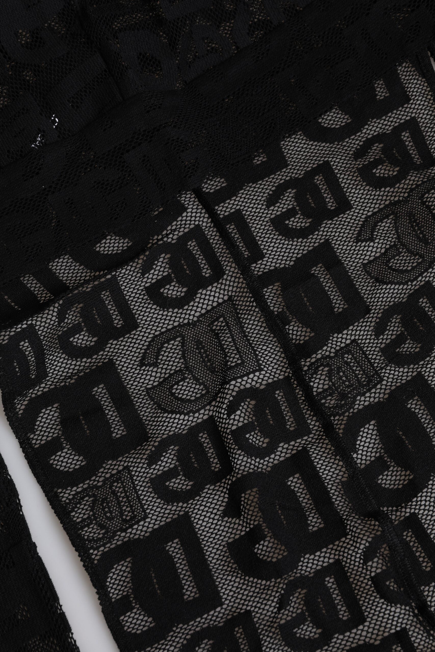 Gorro envolvente de malla con logotipo negro de Dolce & Gabbana-3