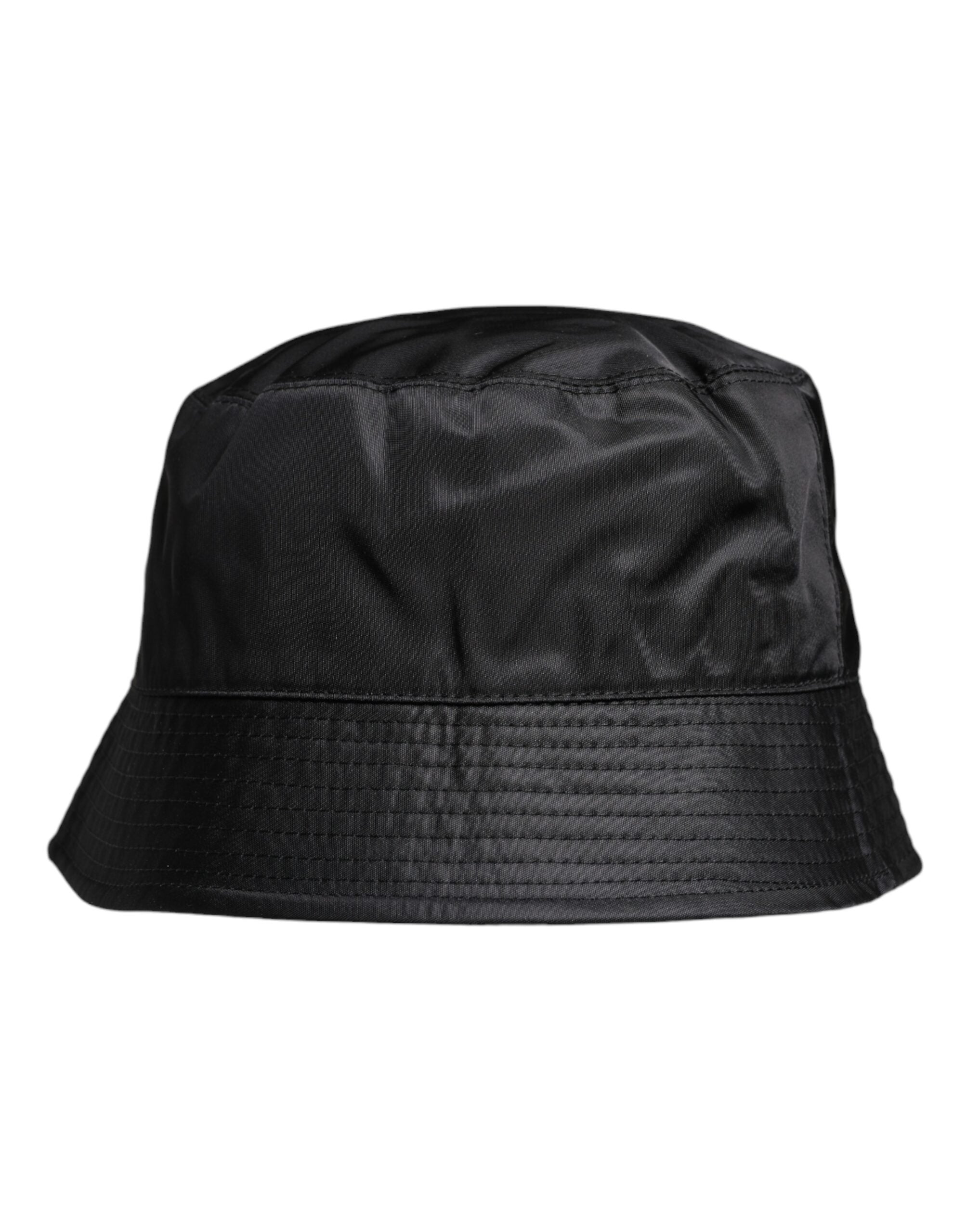 Sombrero de pescador de algodón negro con ala ancha de Dolce & Gabbana-1